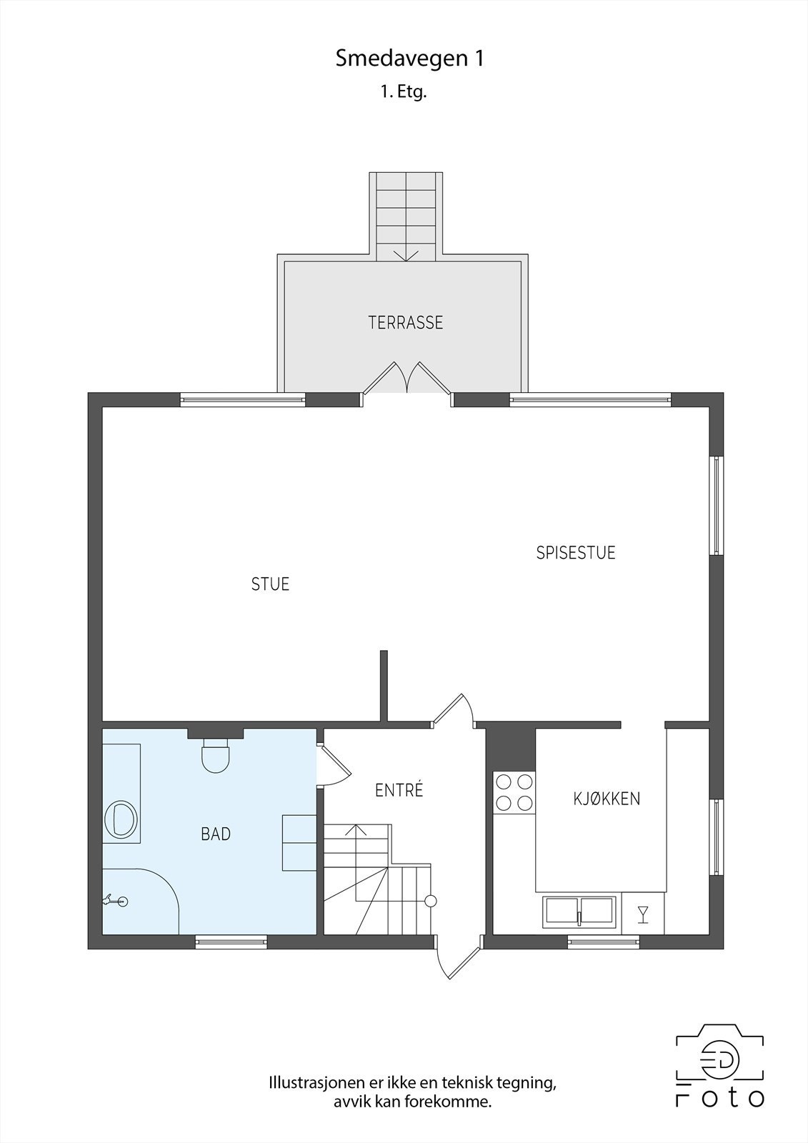 Plantegning 1. etasje Galleribilde
