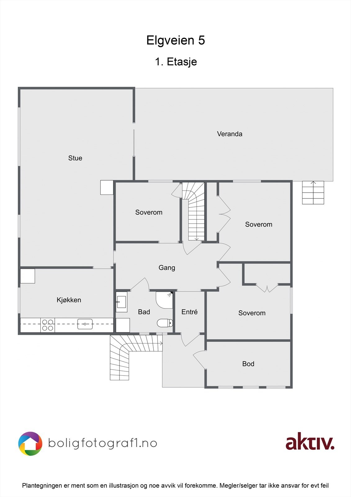 Plantegning 1.etg Galleribilde