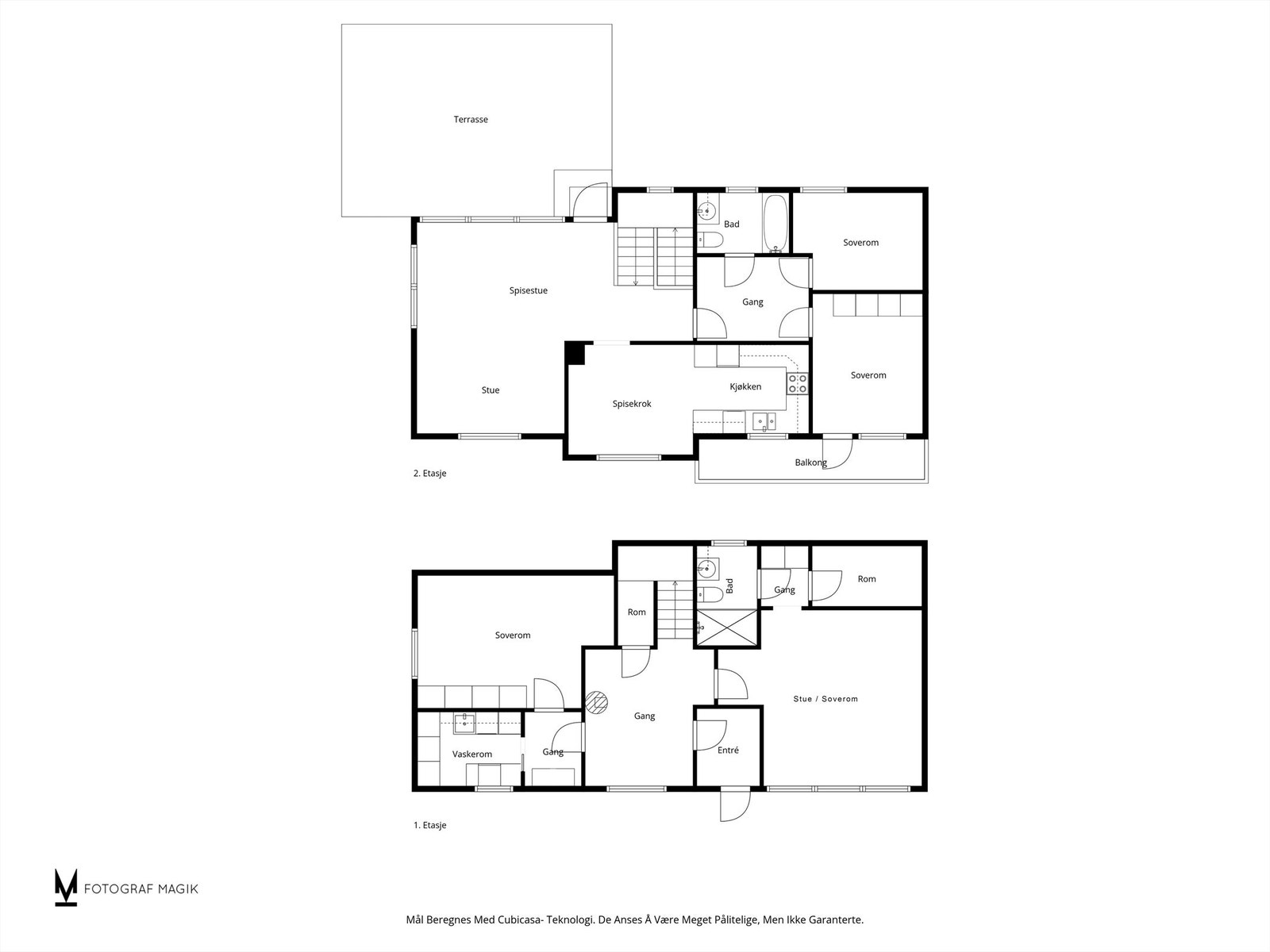 Plantegning begge etasjer Galleribilde