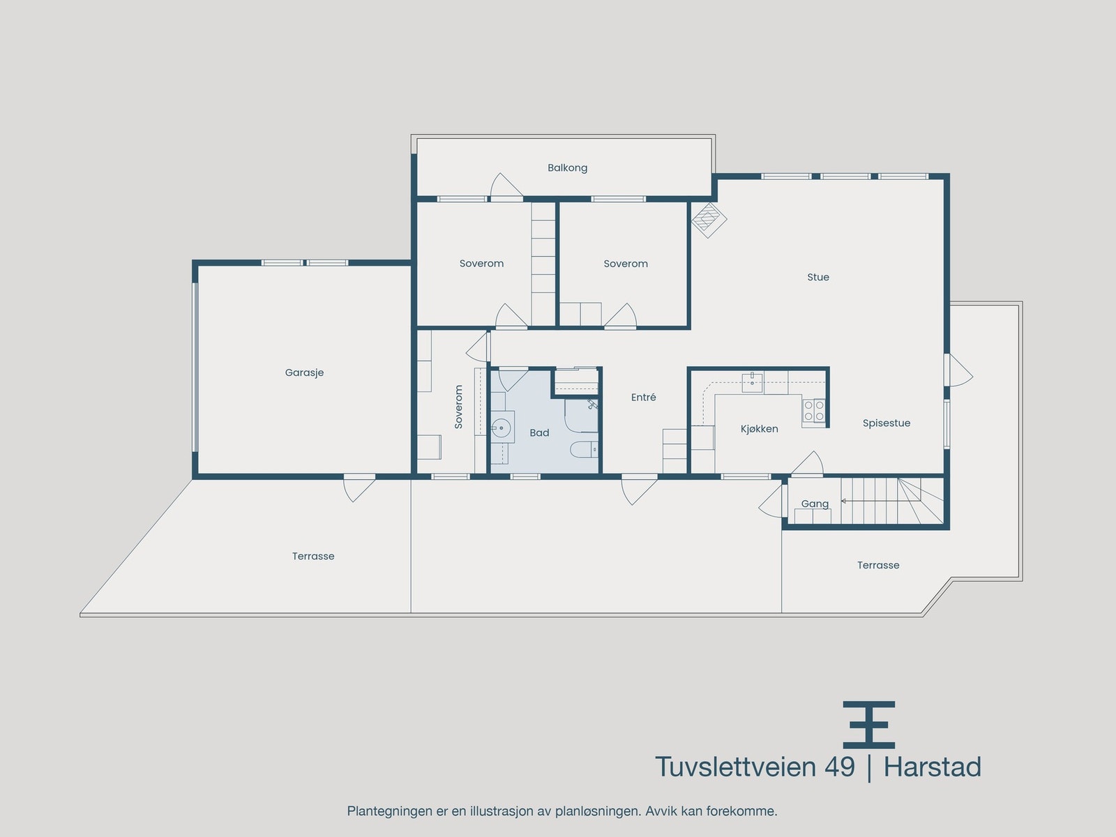 Plantegning 1. etasje Galleribilde