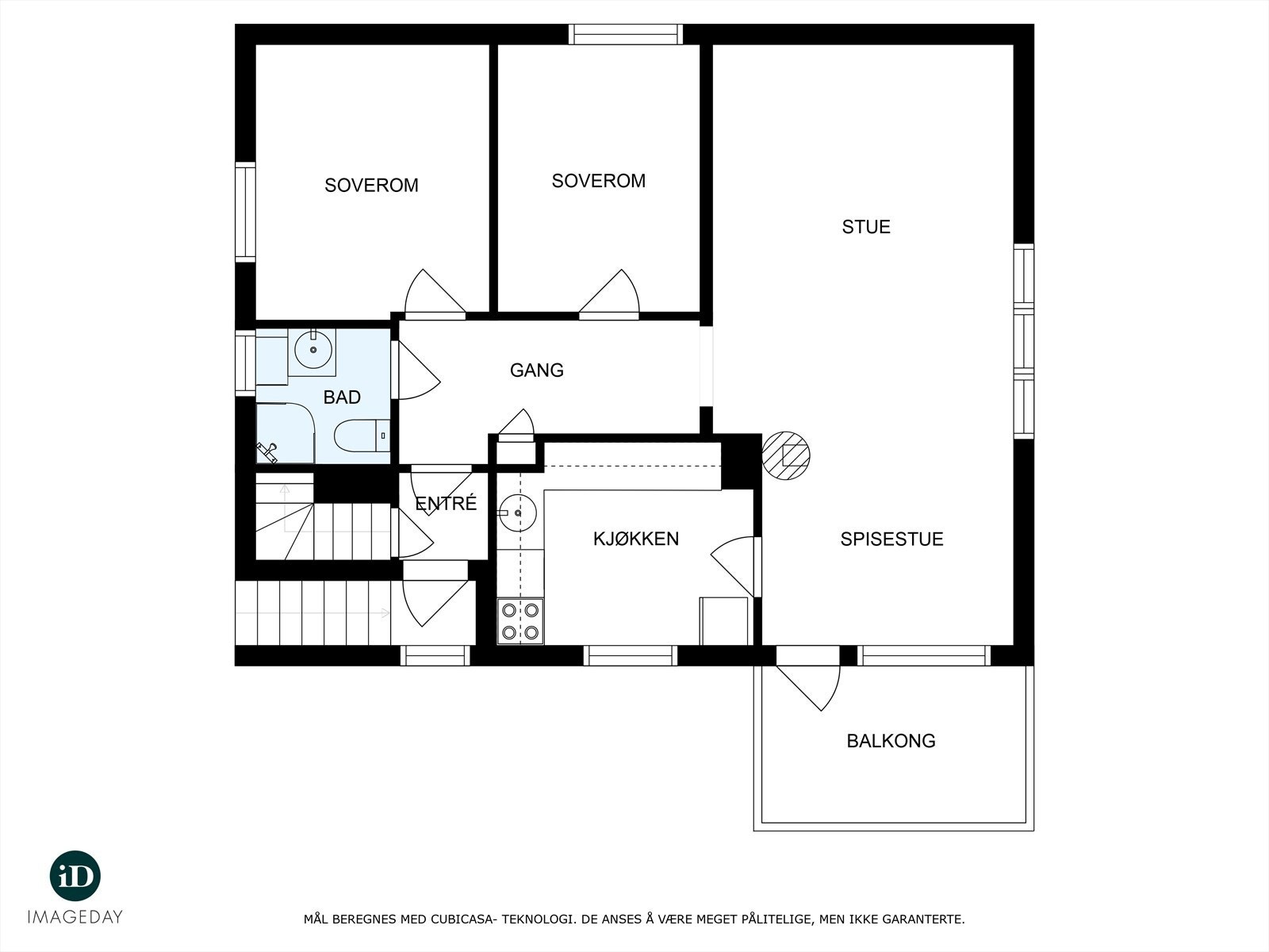 Plantegning 2. etasje (hovedetasje for leilighet) Galleribilde