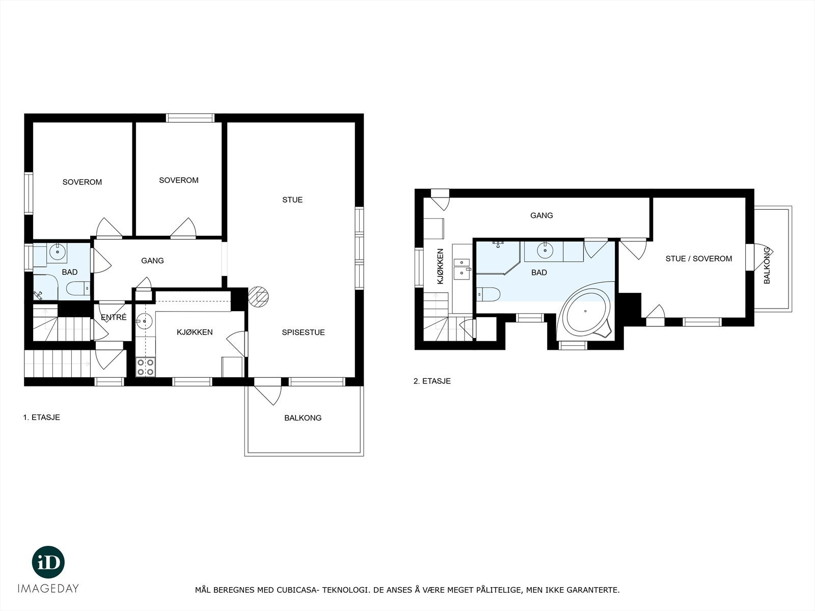 Plantegning av 3. etasje og loftsetasje Galleribilde