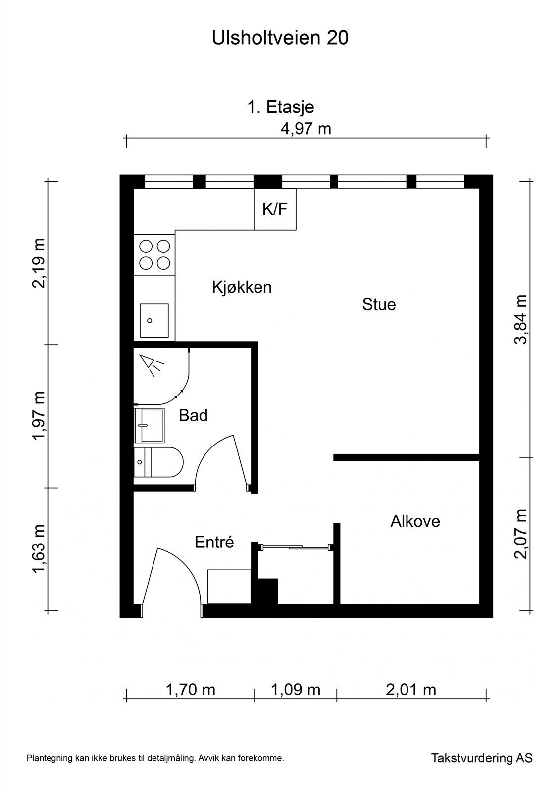 Målsatt plantegning Galleribilde