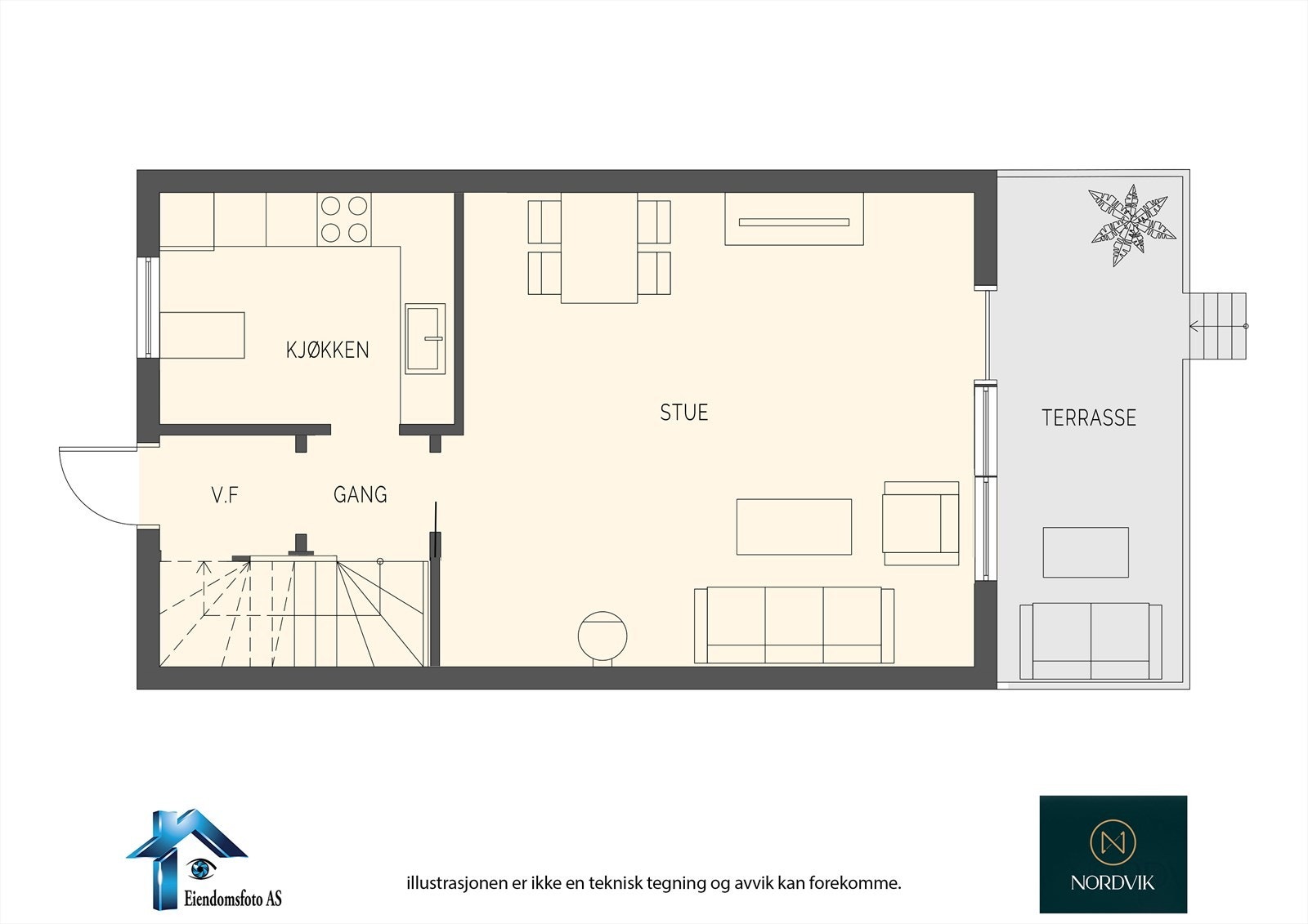 Plantegning 1. etasje Galleribilde
