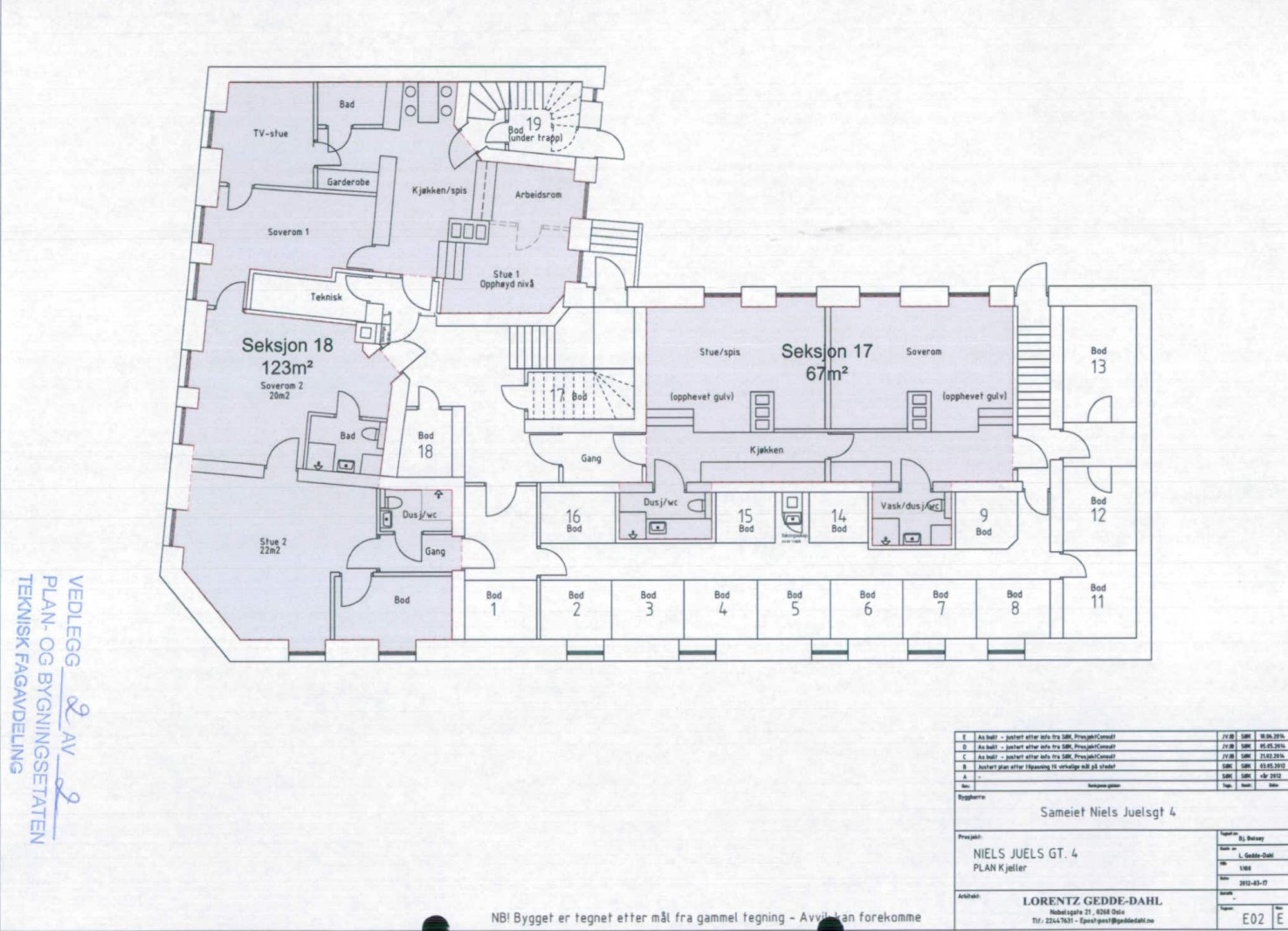 Siste godkjente byggetegninger. Galleribilde