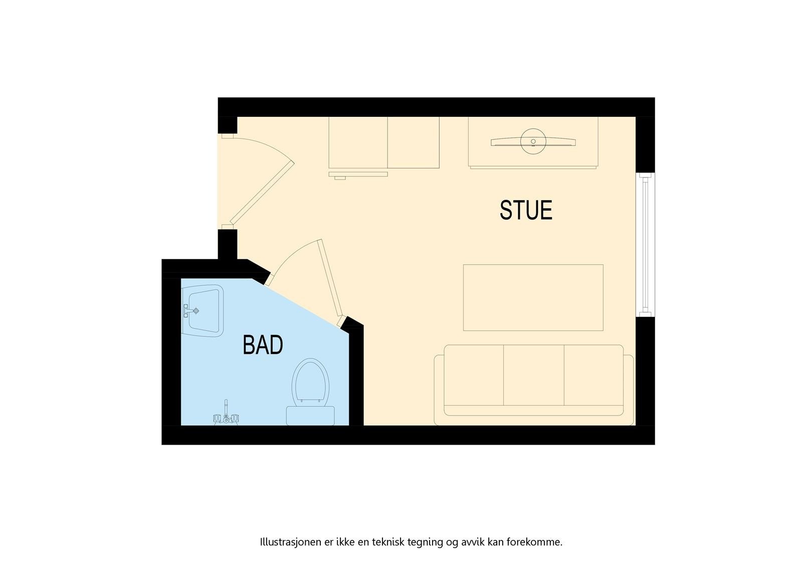 Hybel med god bussforbindelse til flyplassen Galleribilde