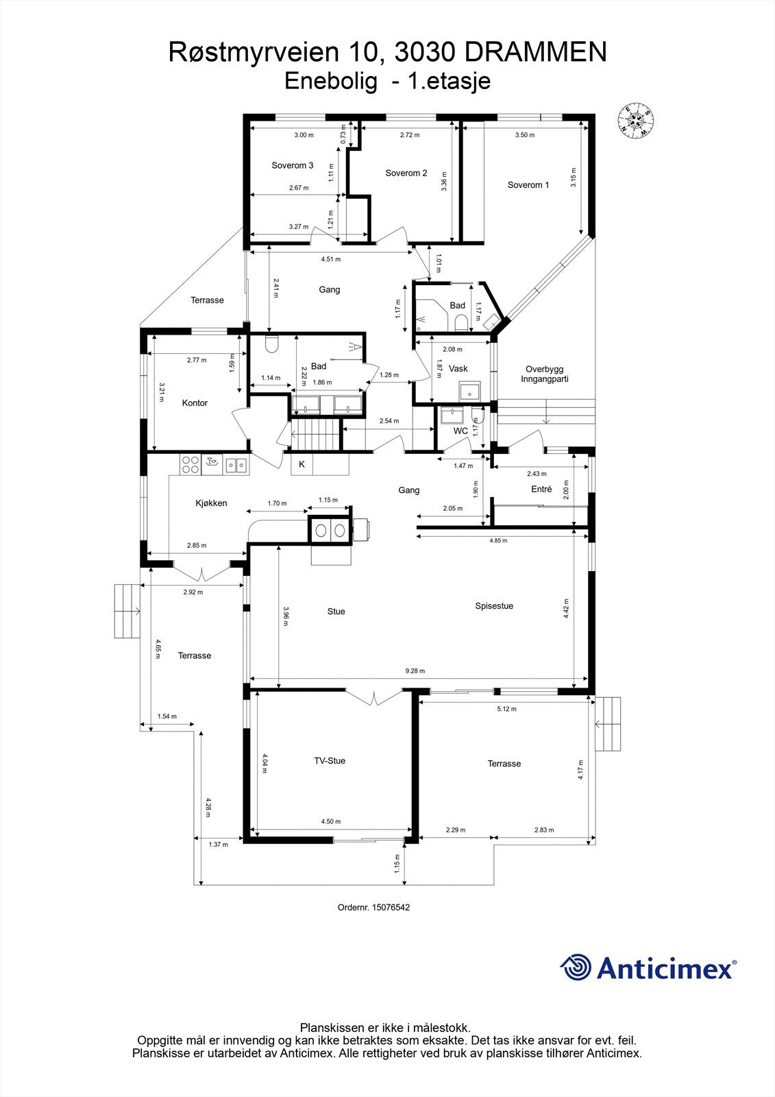 Plantegning 1. etasje Galleribilde