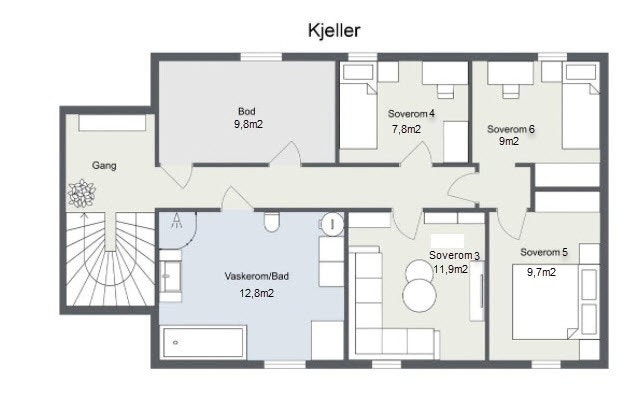 Plantegning kjeller Galleribilde