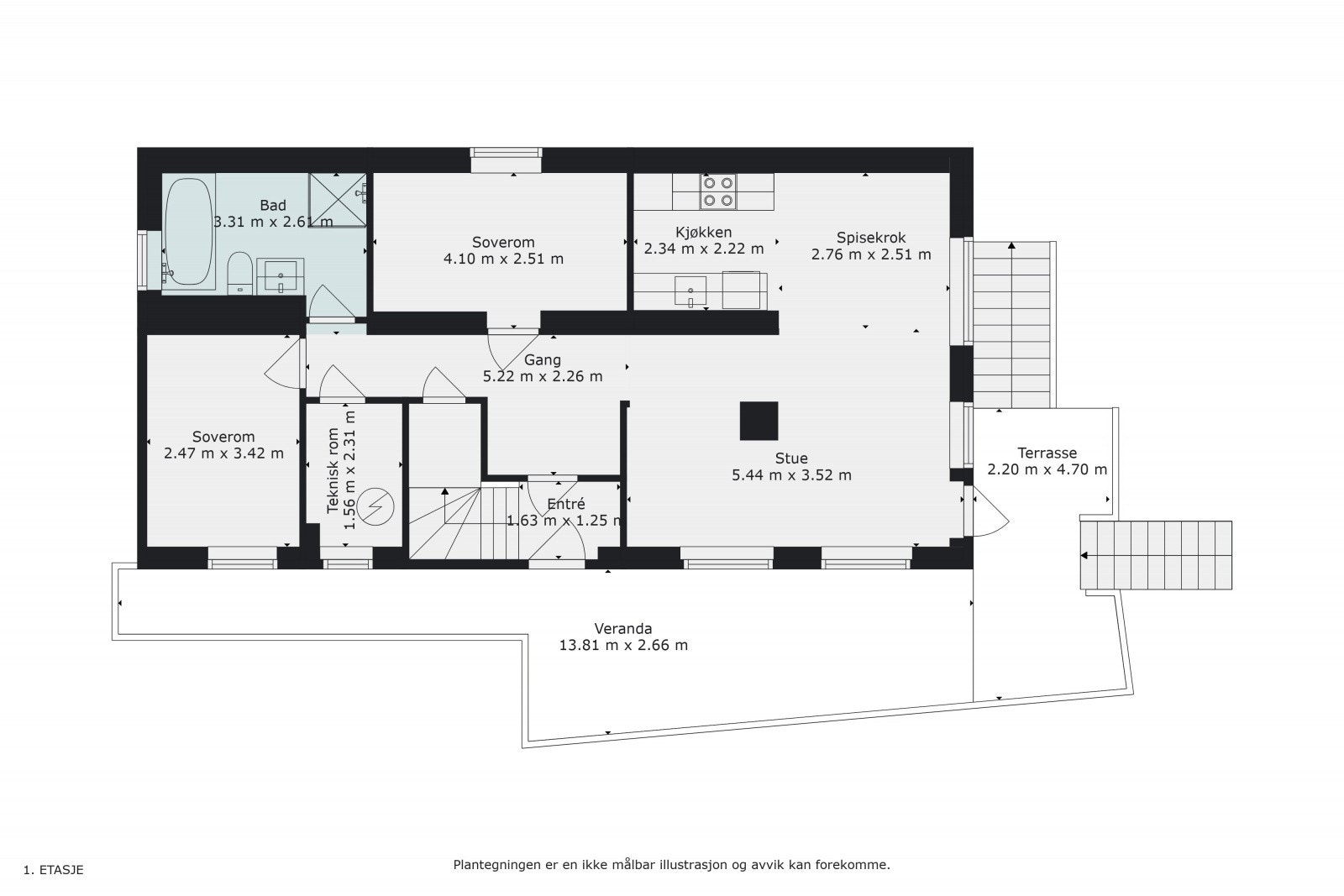 Plantegning underetasje. Galleribilde