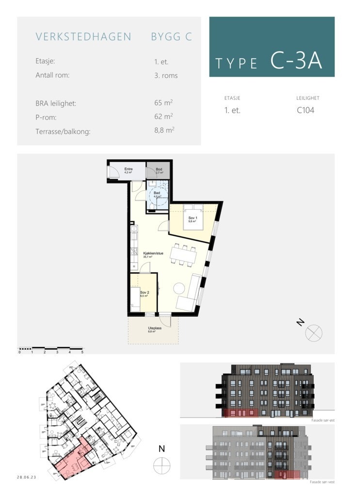 Plantegning Bekkedroga 16. Galleribilde