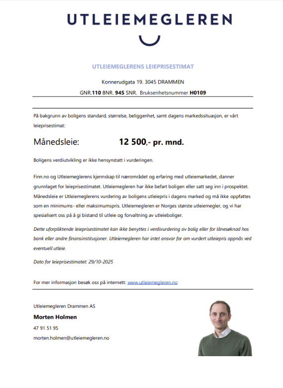 Leieprisvurdering fra utleiemegleren Galleribilde