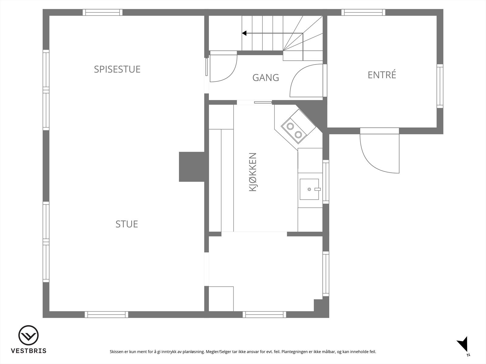 Plantegning 1. etasje Galleribilde