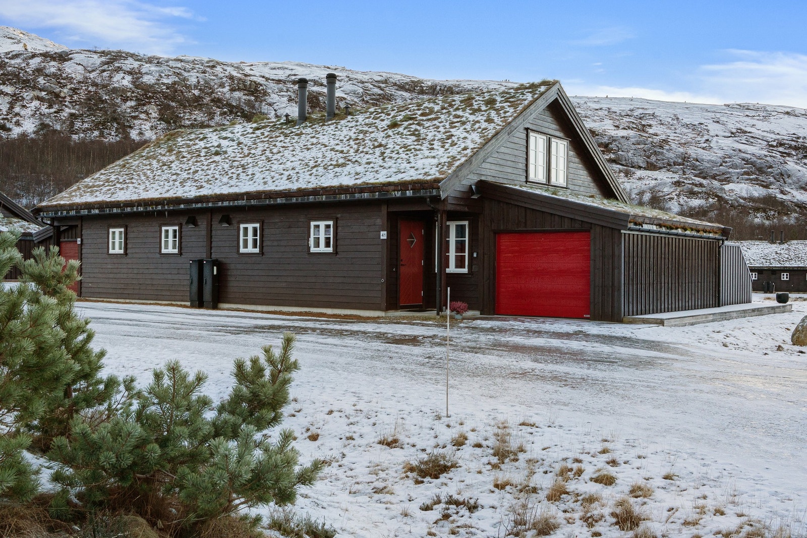 Her kan du komme til ferdig brøytet vei og parkere bilen i garasjen. Galleribilde
