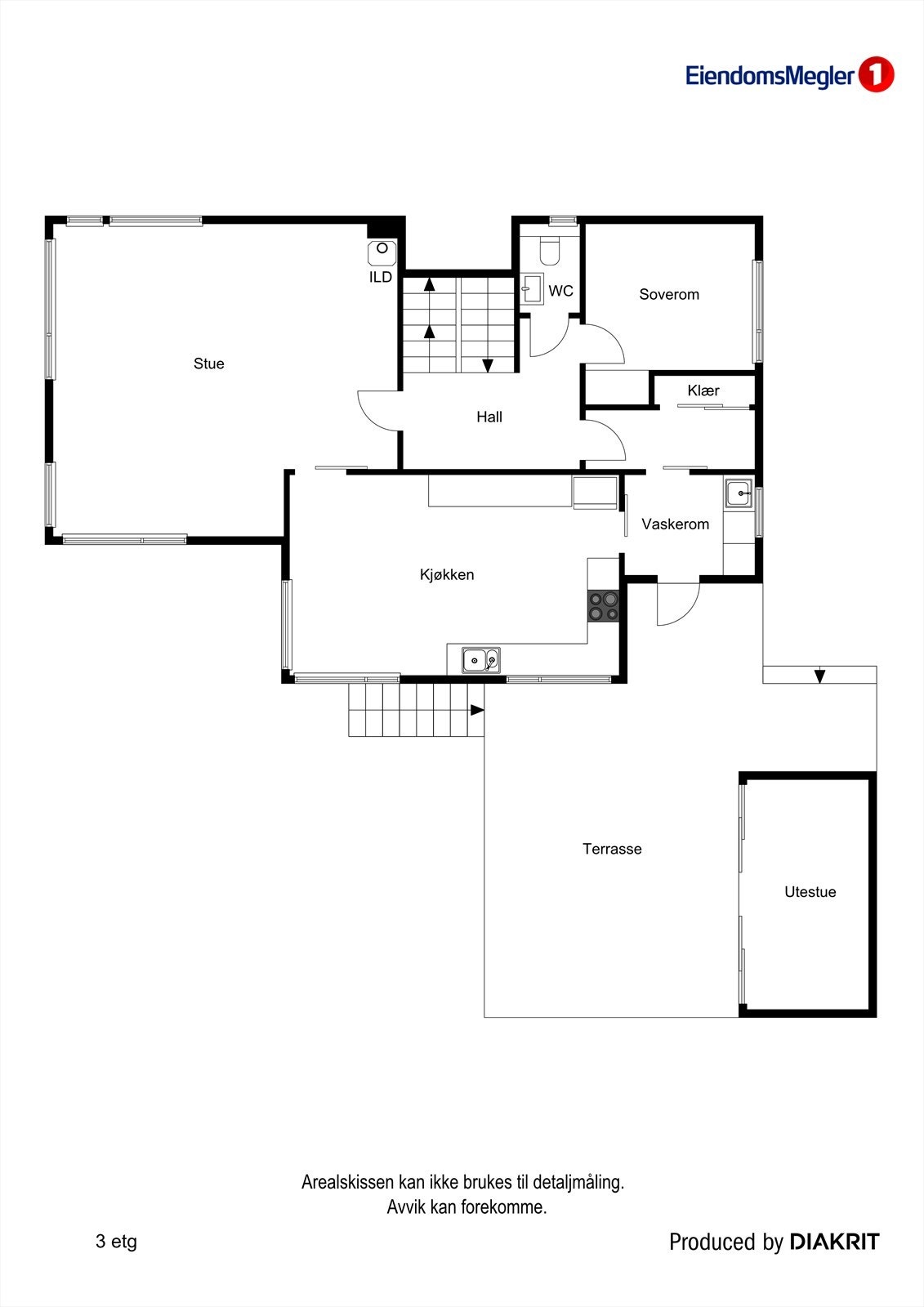 Plantegning 1 etasje. Galleribilde