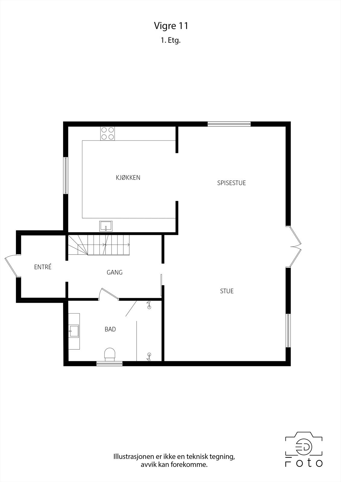 Planløsning 1. etasje Galleribilde