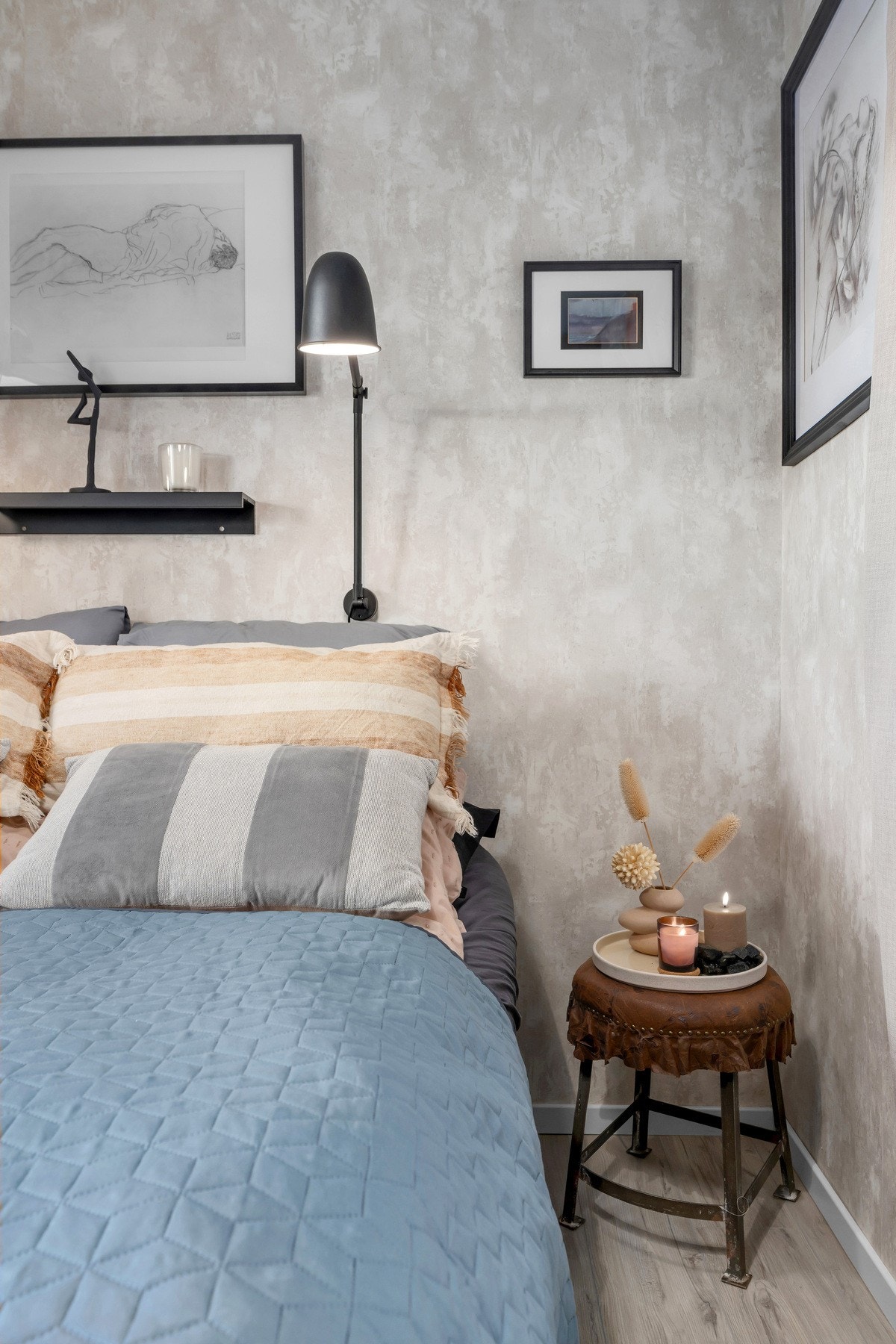 Detalj soverom - lyse rolige farger Galleribilde