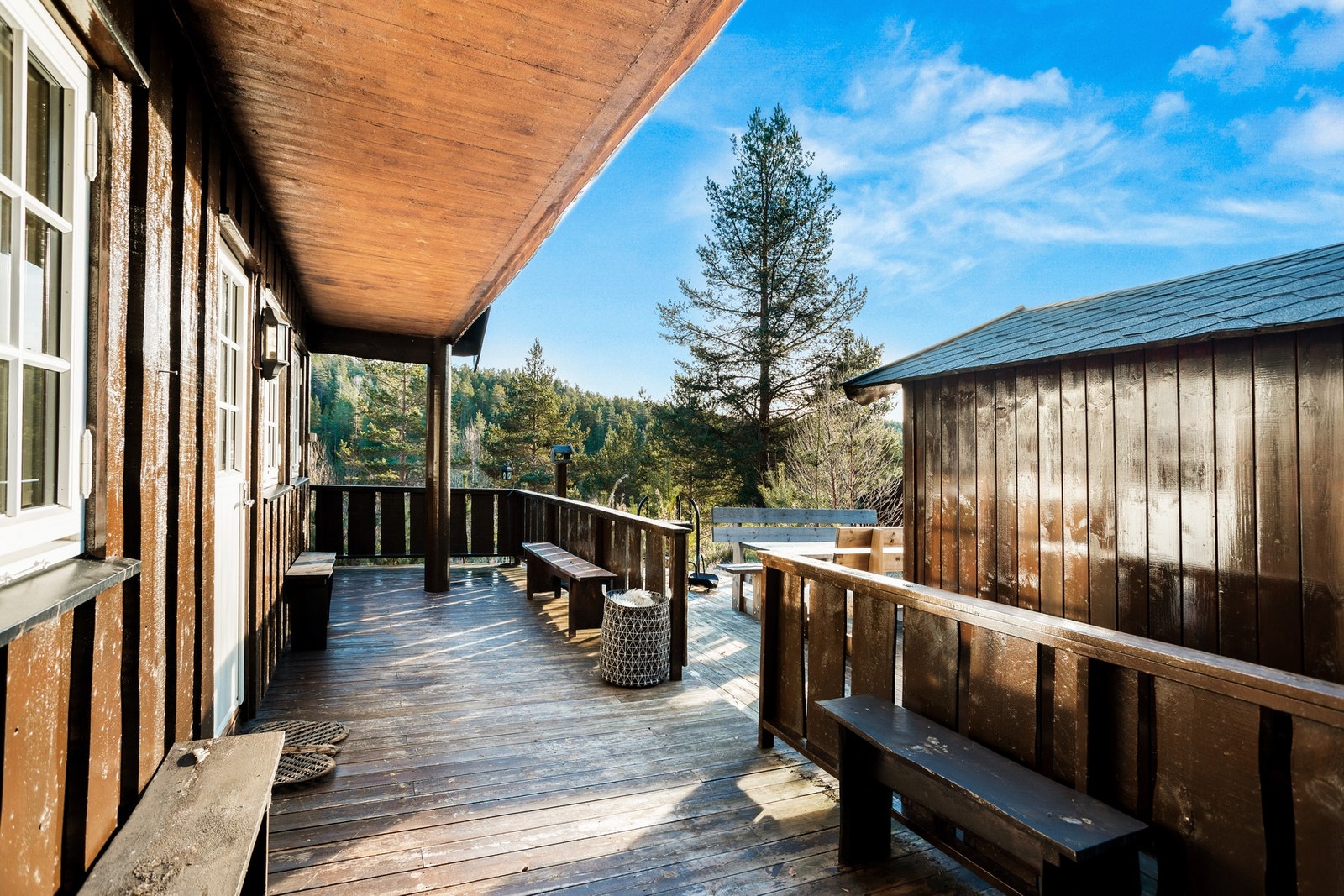 Terrassen er på 19 kvm. Galleribilde