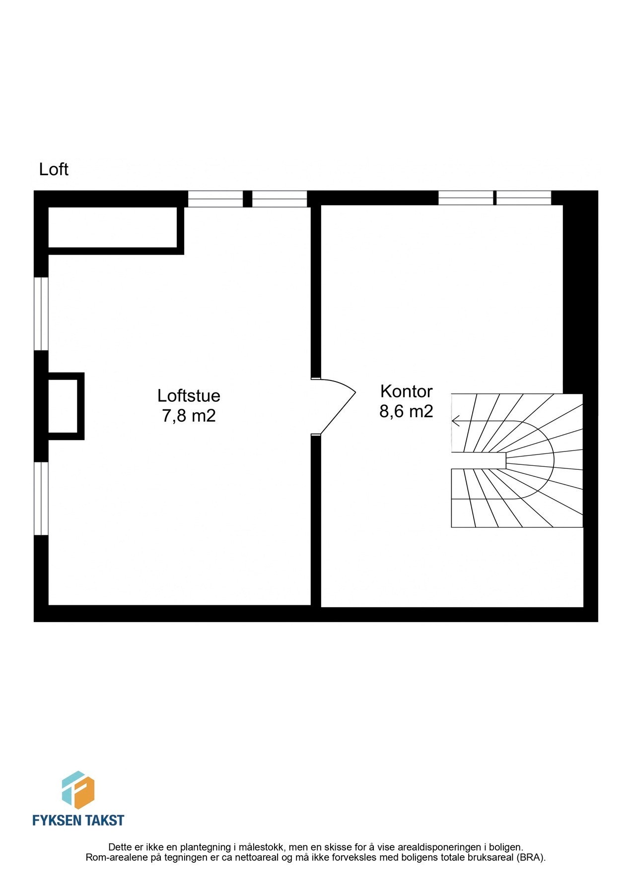 Planskisse - loftetasje. Galleribilde