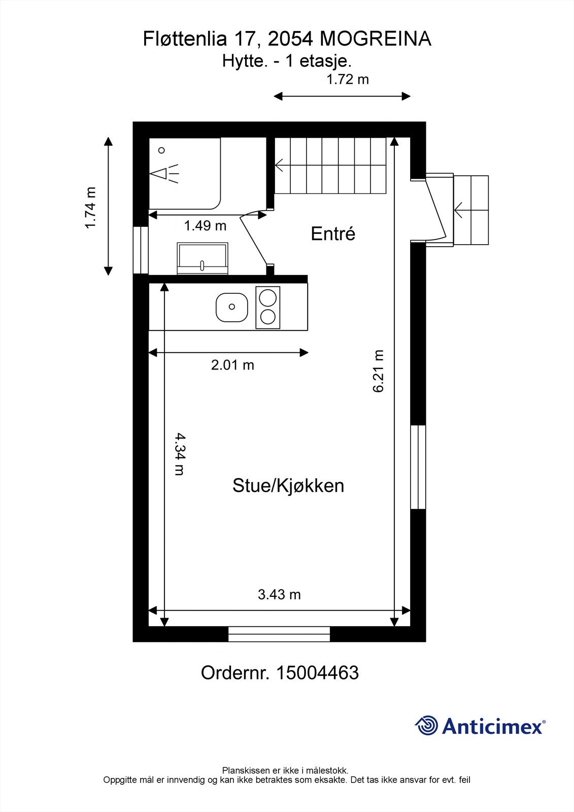 1. etasje - målsatt plantegning Galleribilde