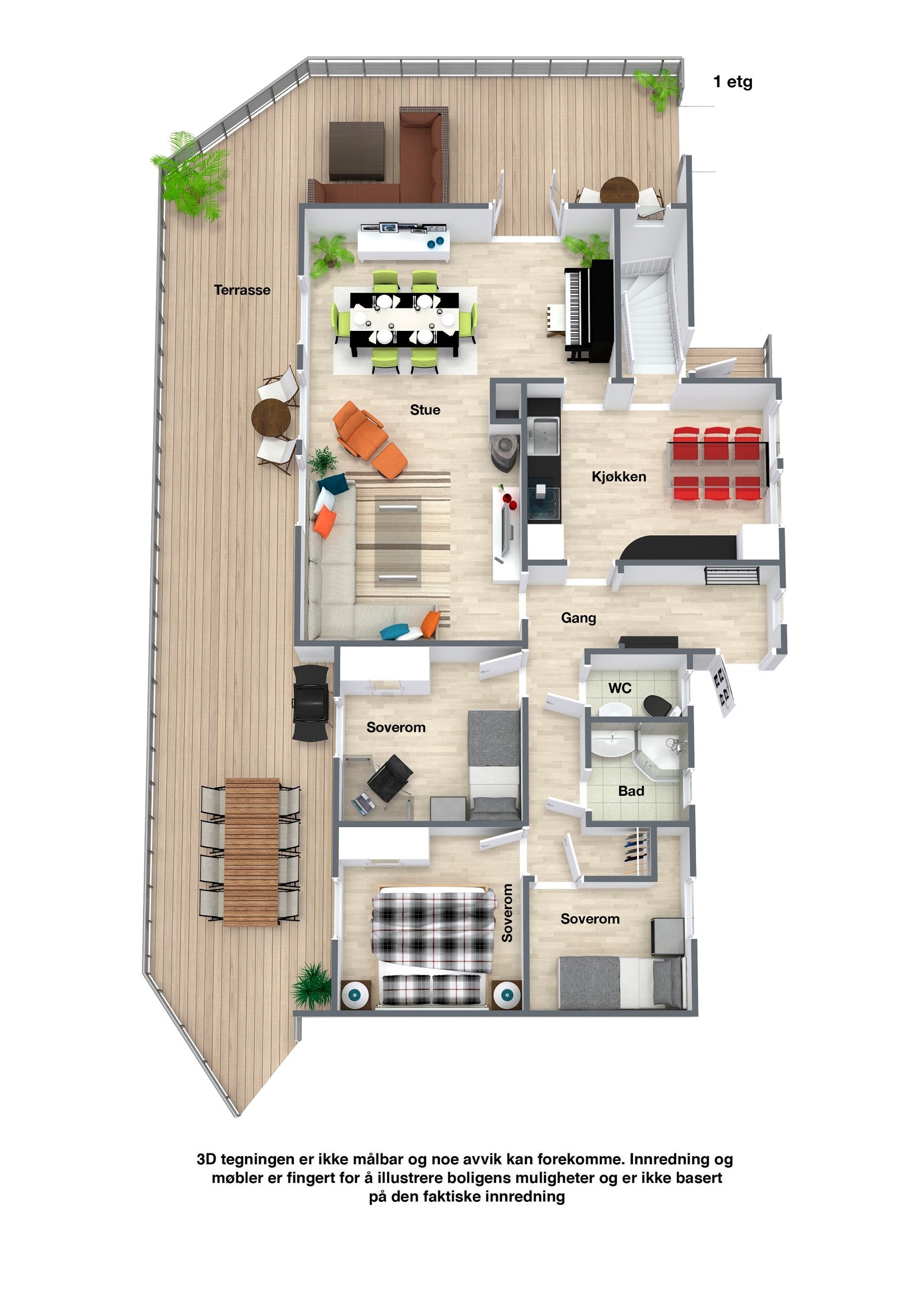 Plantegning 1 etasje. Galleribilde