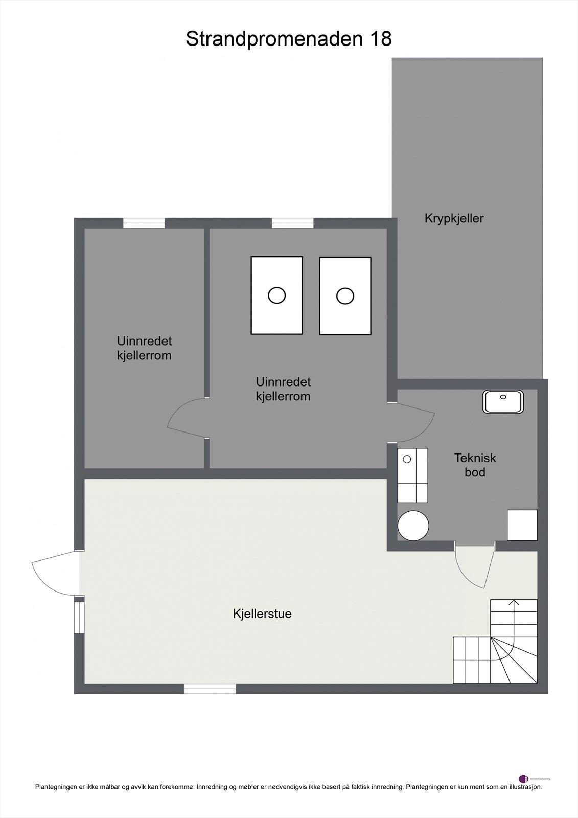 Plantegning kjeller. Galleribilde