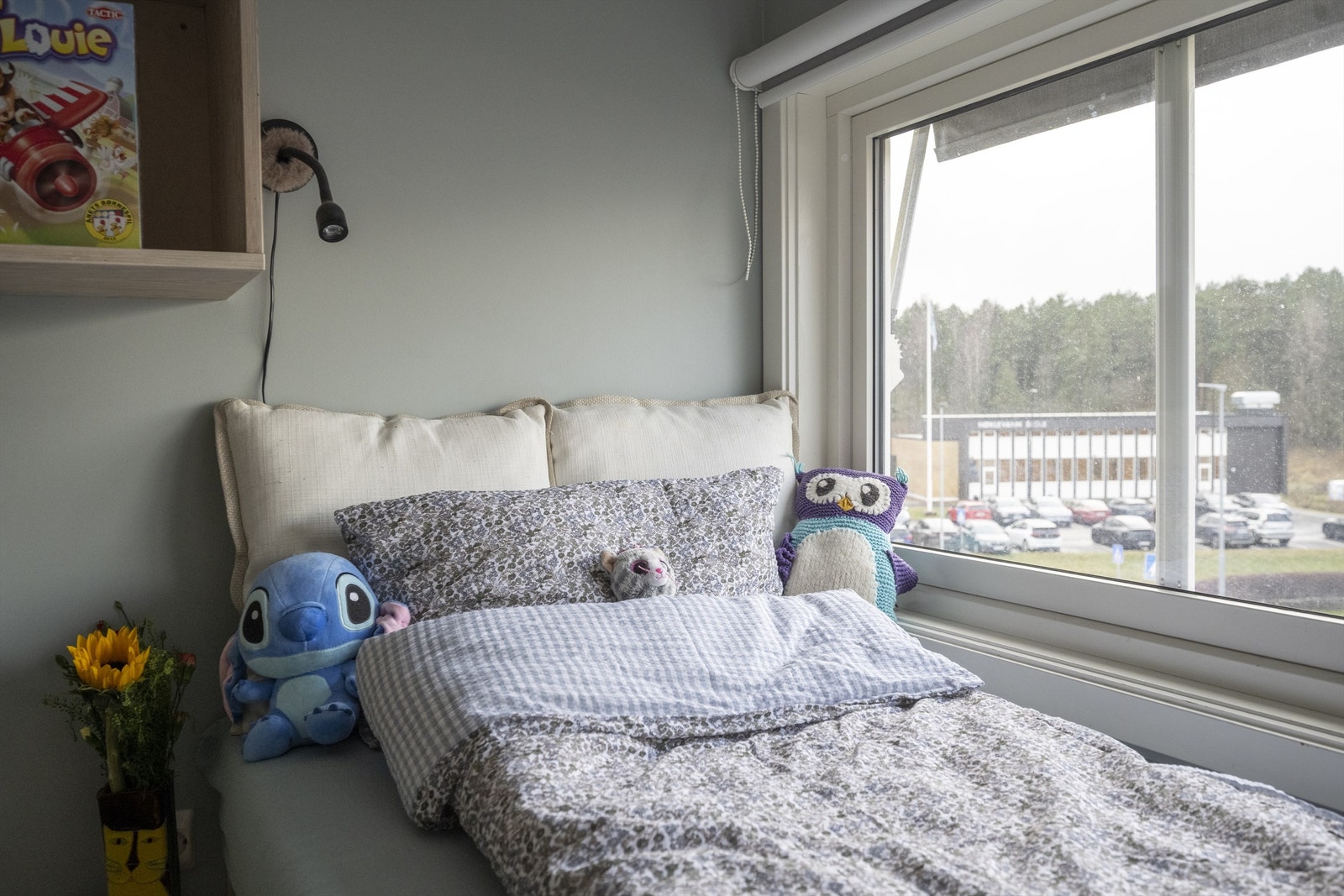Soverom 3 - her kan poden ligge og snorke til like før skoleklokken ringer inn for dagen. Her ser du rett bort til skolen din. Galleribilde