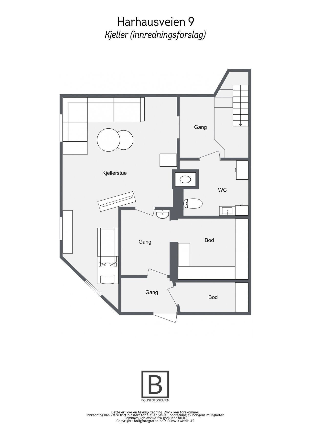 Plantegning kjeller Galleribilde