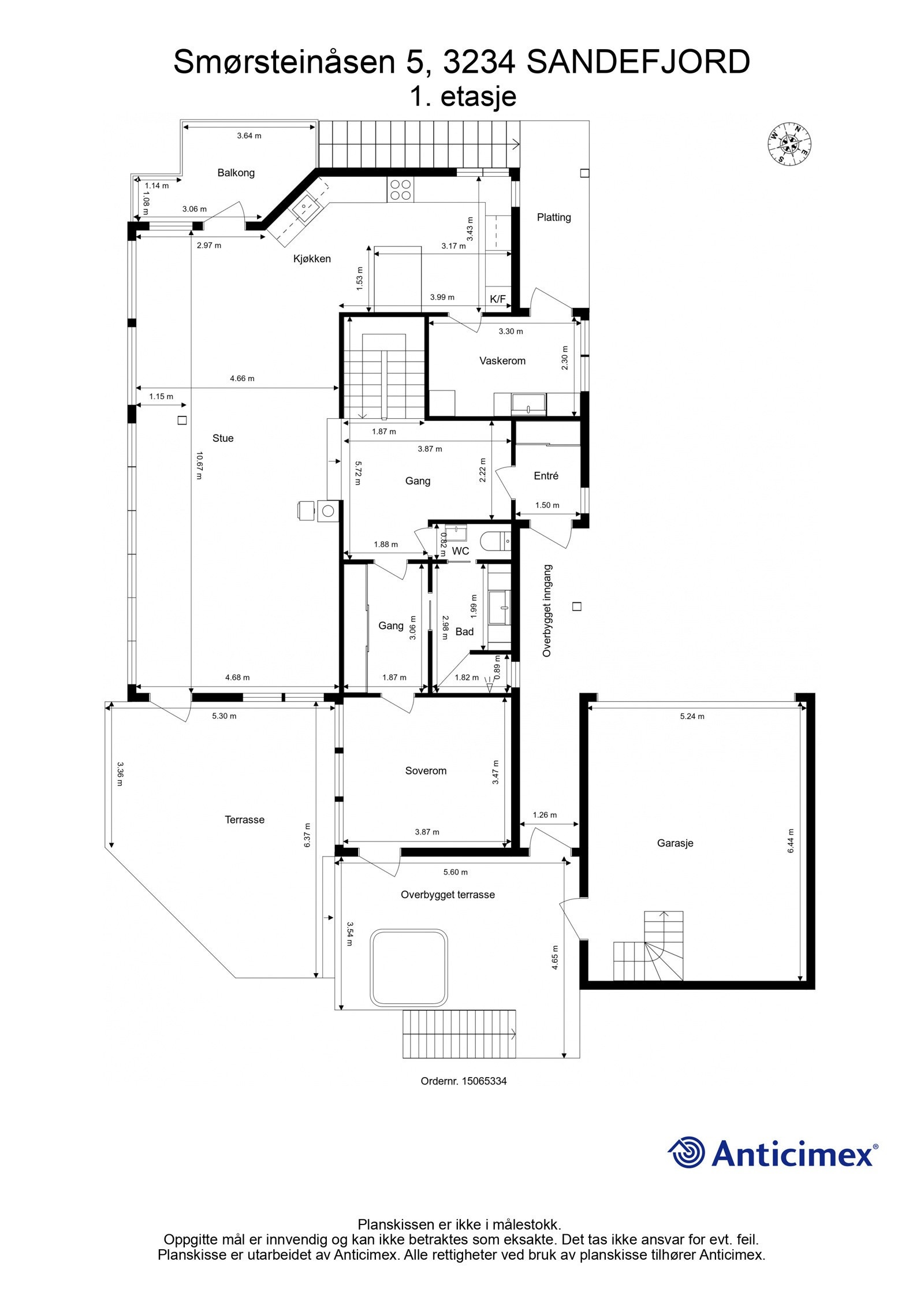 Plantegning 1. etasje Galleribilde