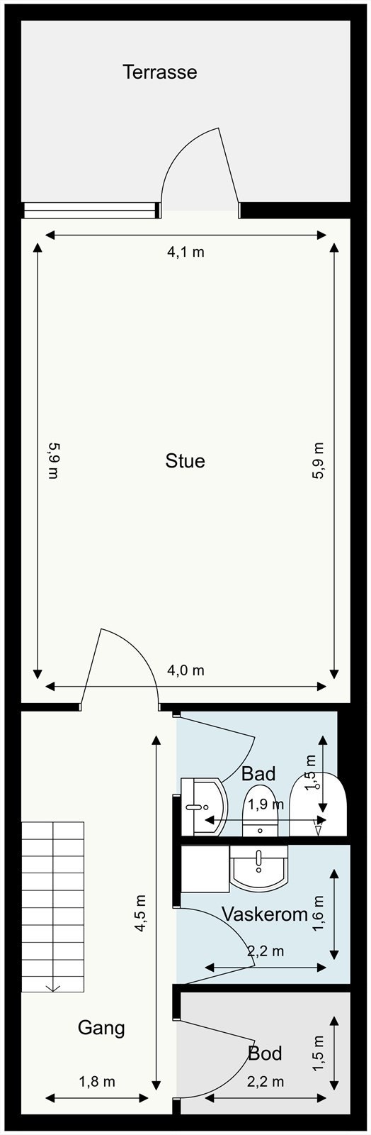 Plantegning underetasje. Galleribilde