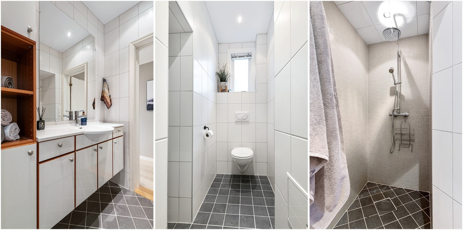 Flott bad fra 2008. Varmekabler i gulvet. Galleribilde