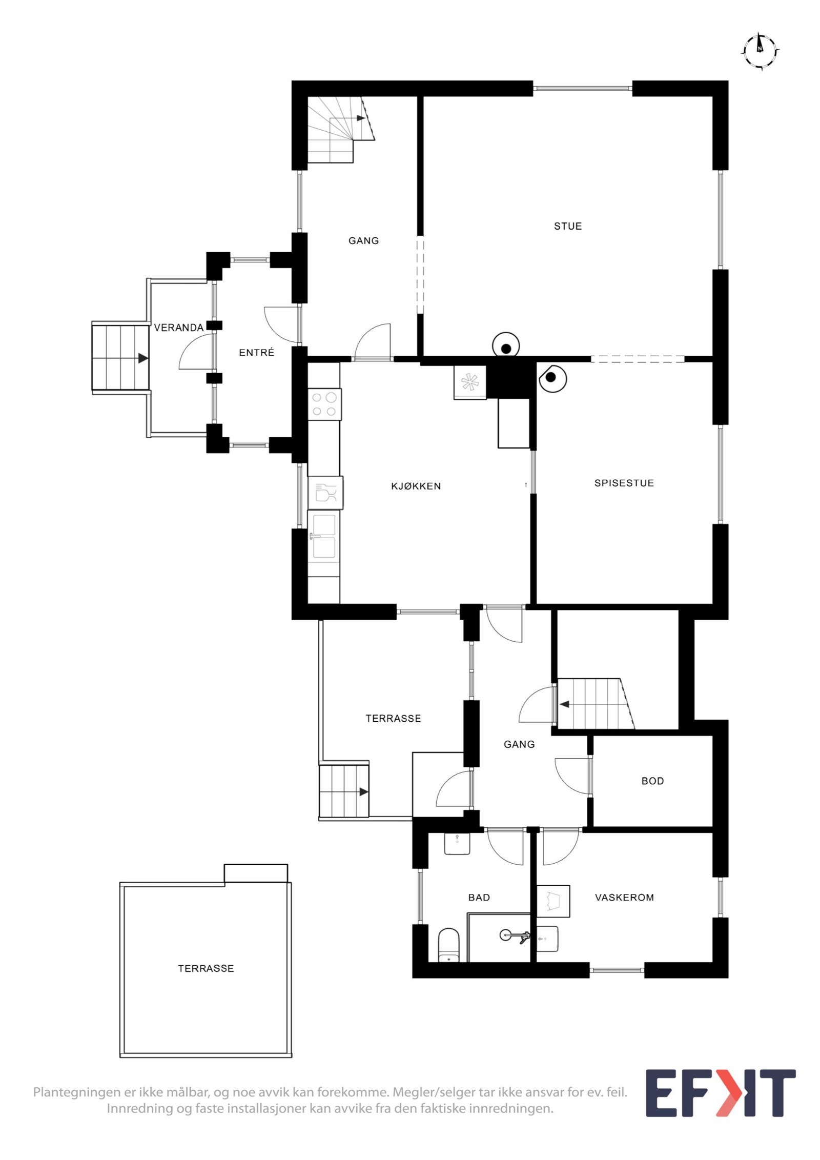 Planløsning 1. etasje Galleribilde