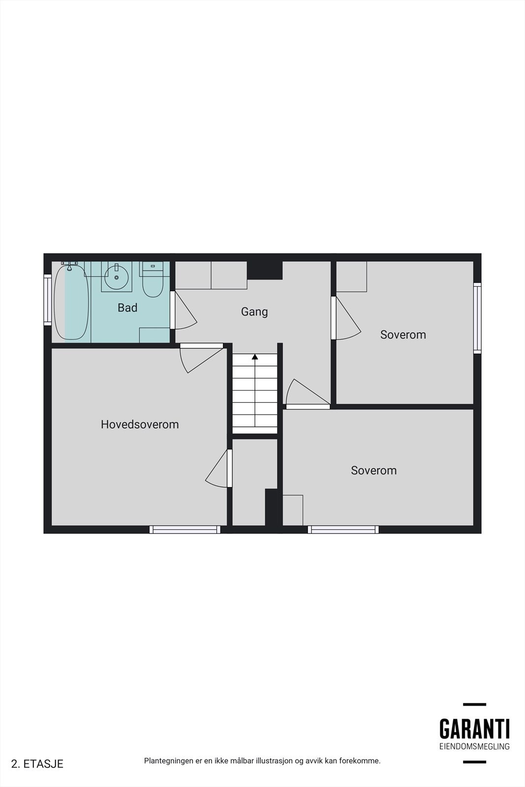 Plantegning øverste etasje Galleribilde