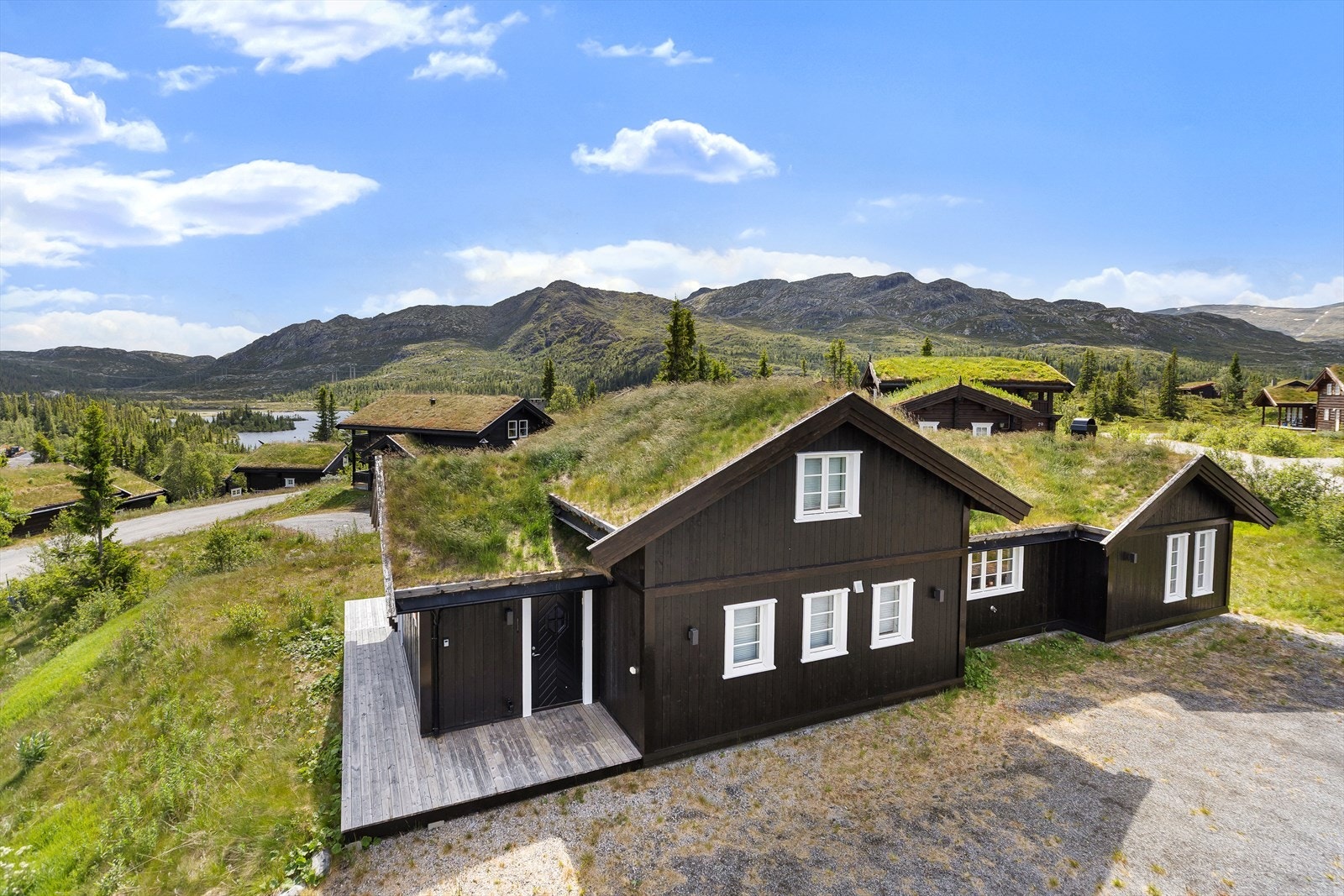 Flotte turområder i fjellet om sommeren Galleribilde