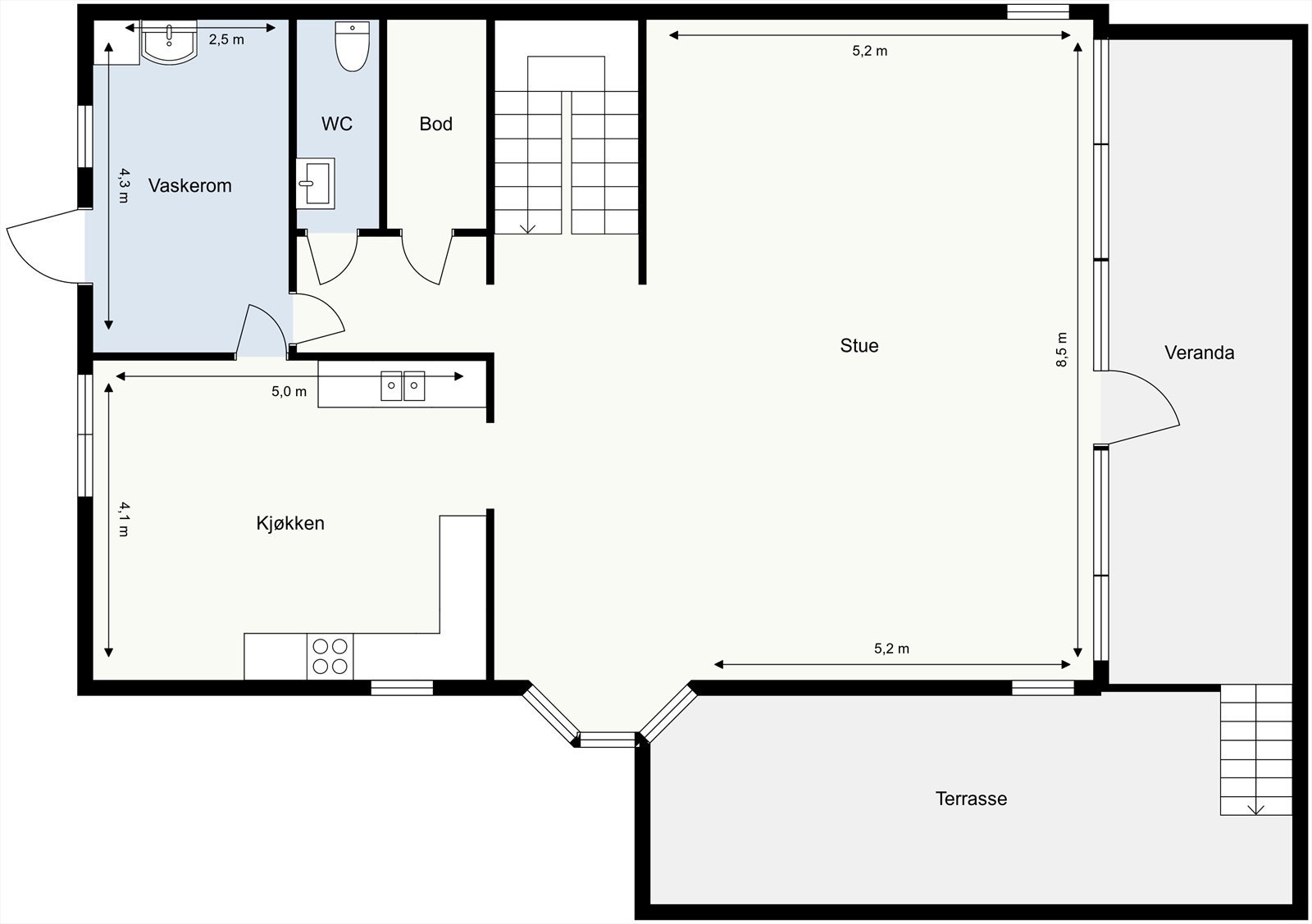 Plantegning 1. etasje. Galleribilde