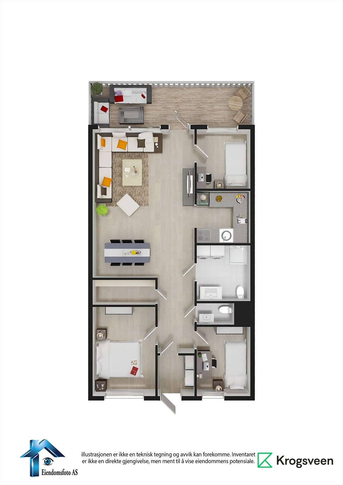 Møblert planskisse - Lørenveien 46 - 2. etasje Galleribilde