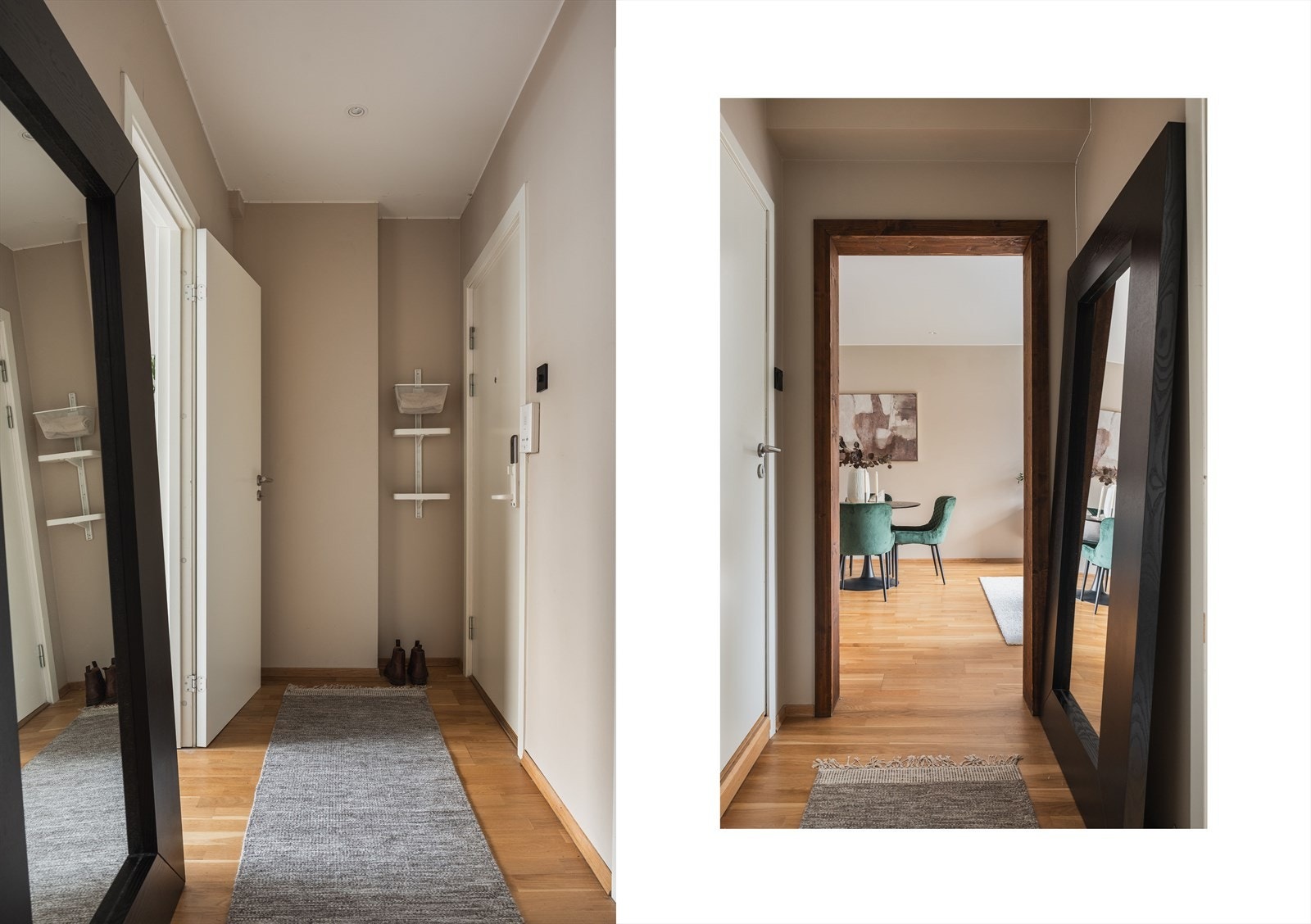 Innbydende entré med downlights i tak, callinganlegg, samt god plass til yttertøy og sko. Galleribilde