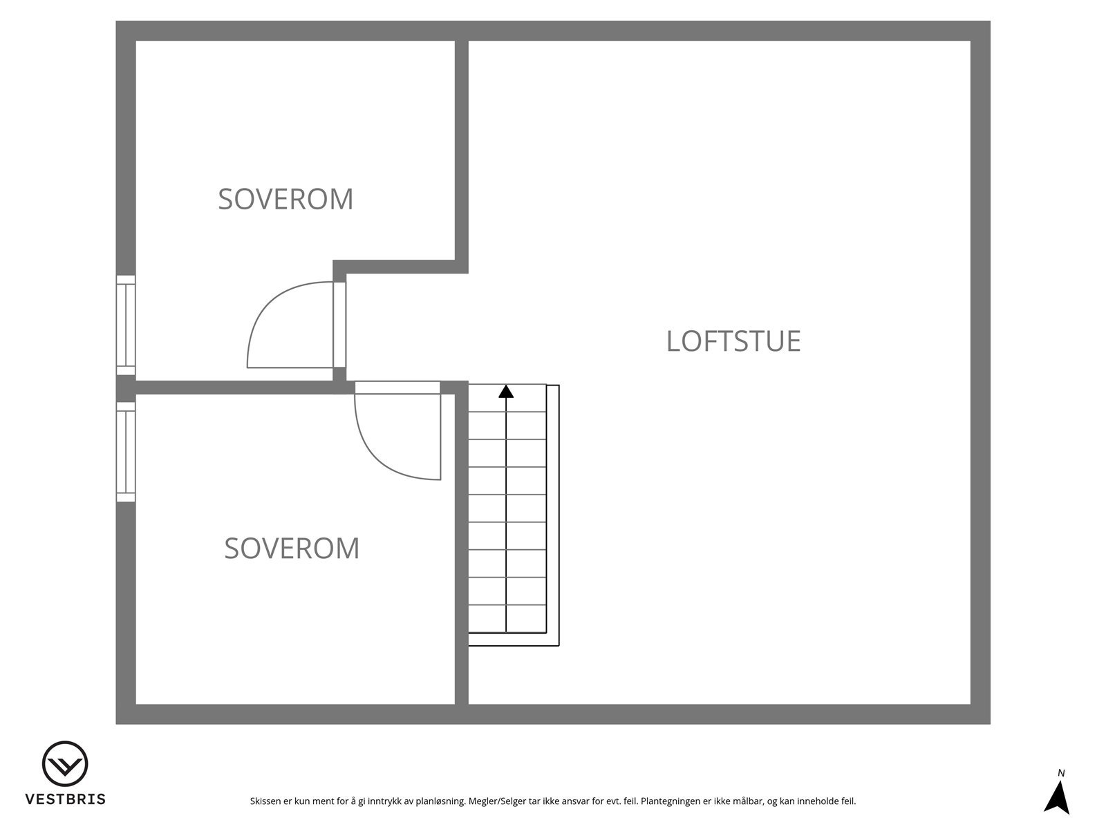 Plantegning loftsetasjen. Galleribilde