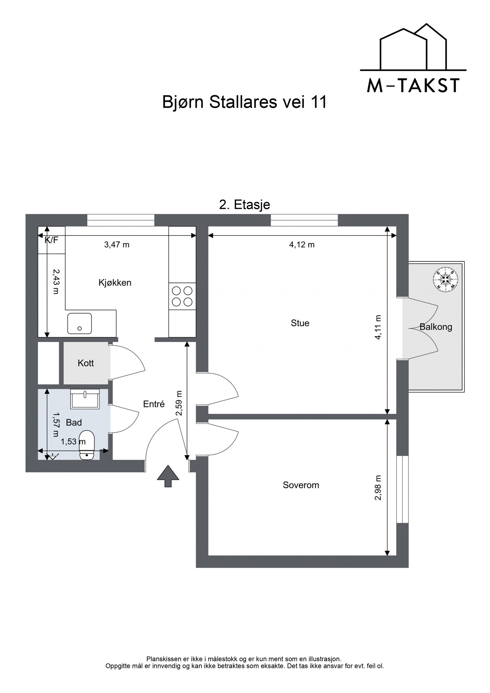 Luftig planløsning - Leiligheten disponerer i tillegg en kjellerbod på ca. 4,6 kvm Galleribilde