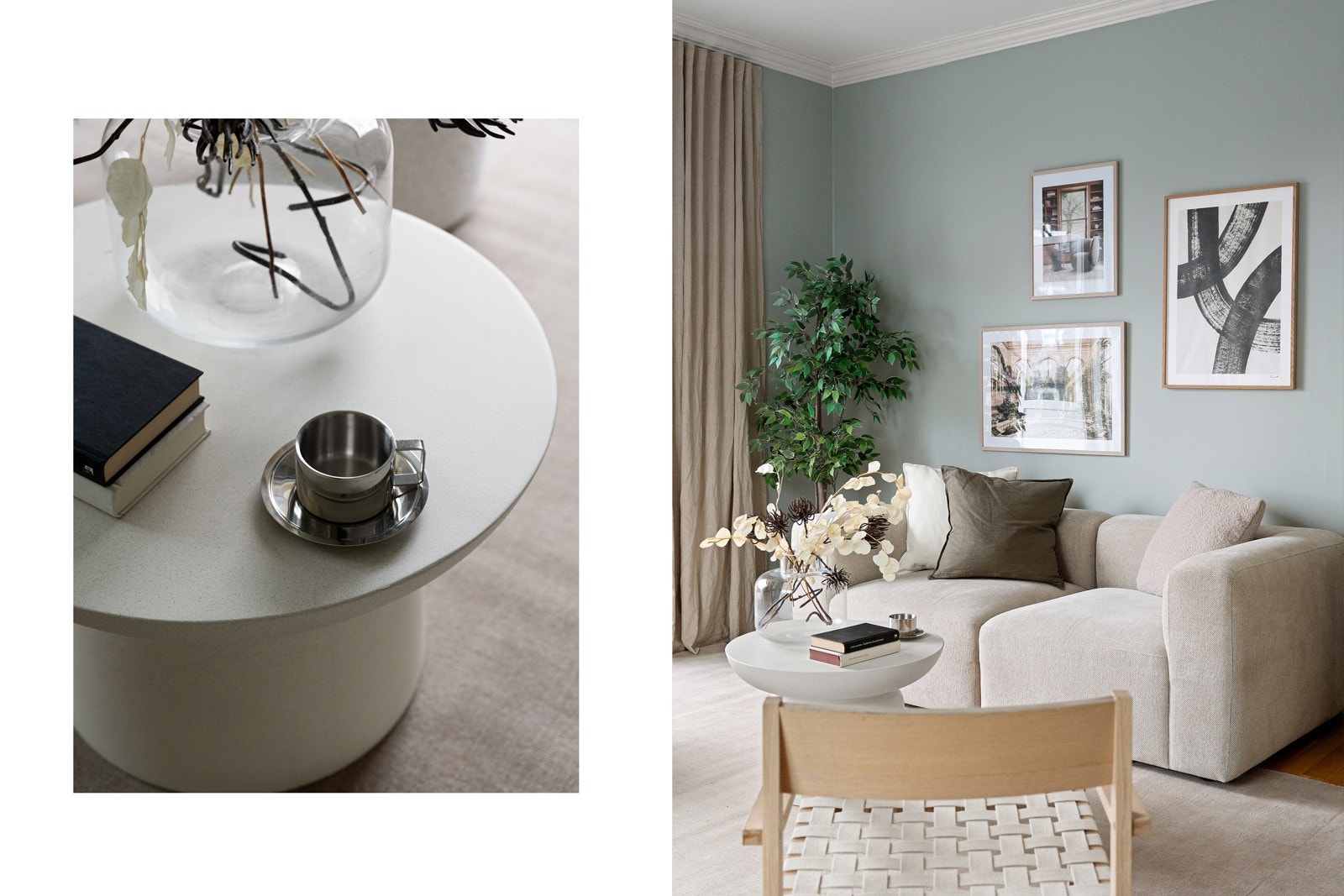 God plass til romslig sofagruppe med tilhørende møblement Galleribilde