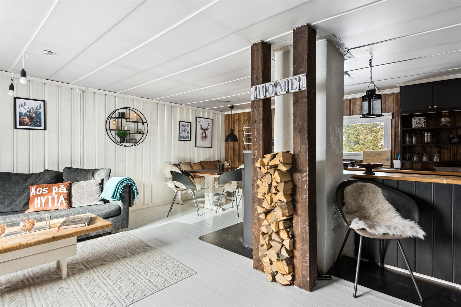 Åpen og fin stue/kjøkken løsning - perfekt for sosiale sammenkomster. Galleribilde