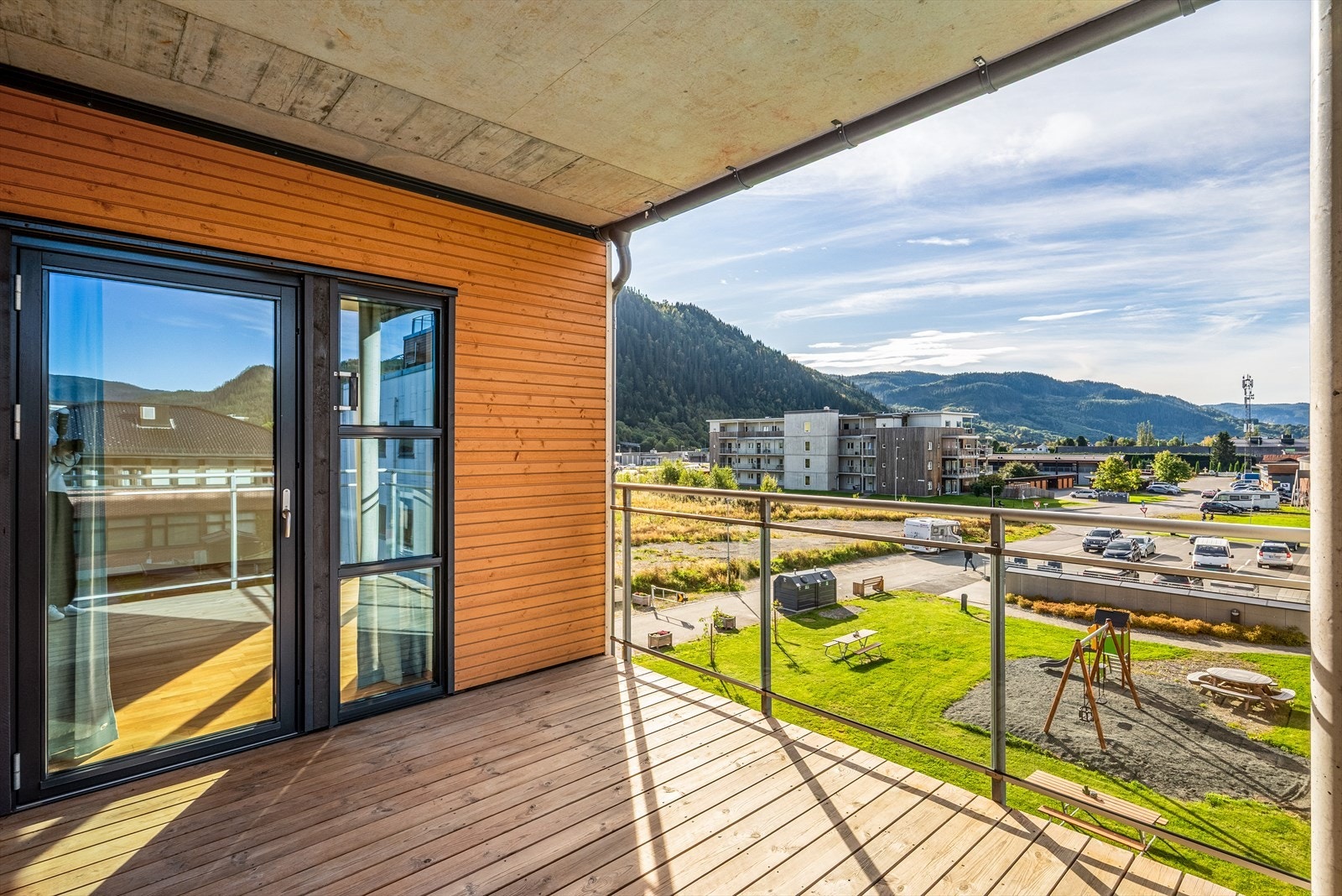 Balkongen har lun beliggenhet og gode solforhold. Galleribilde