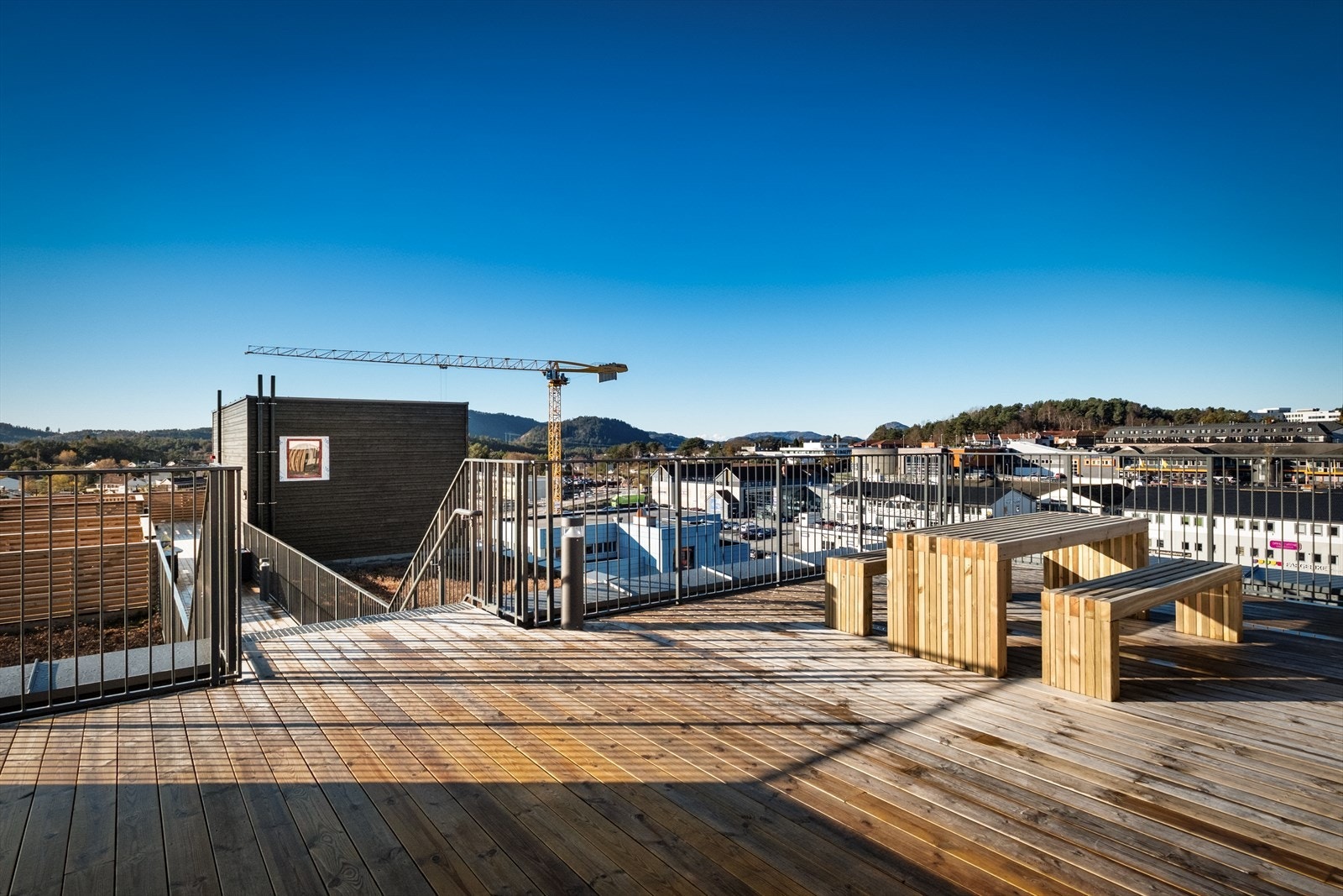 Felles takterrasse på toppen. Det kommer også fellestakterrasse i hus B. Galleribilde