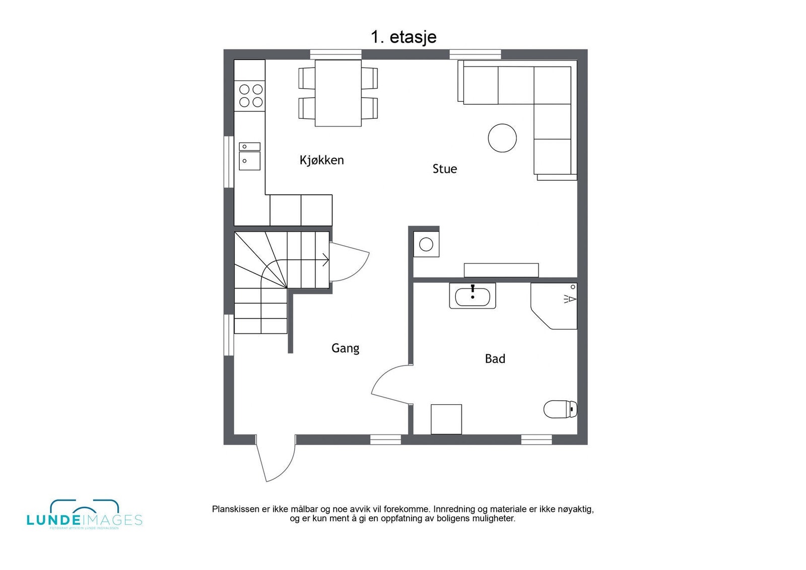 Planskisse 1. etasje - ikke målbar Galleribilde