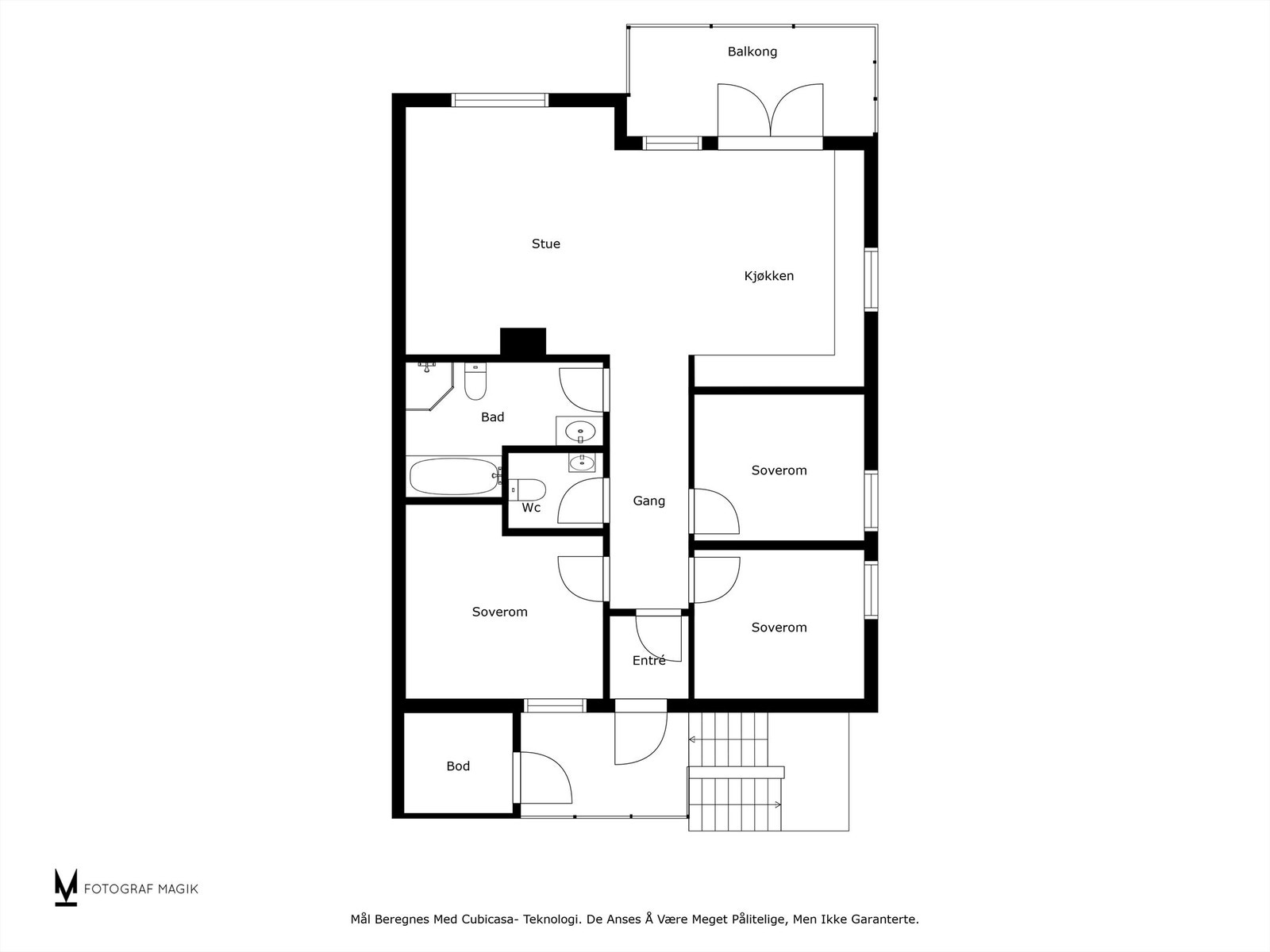 Plantegning - Møblerte bilder er fra tilsvarende leilighet i 2. etasje Galleribilde