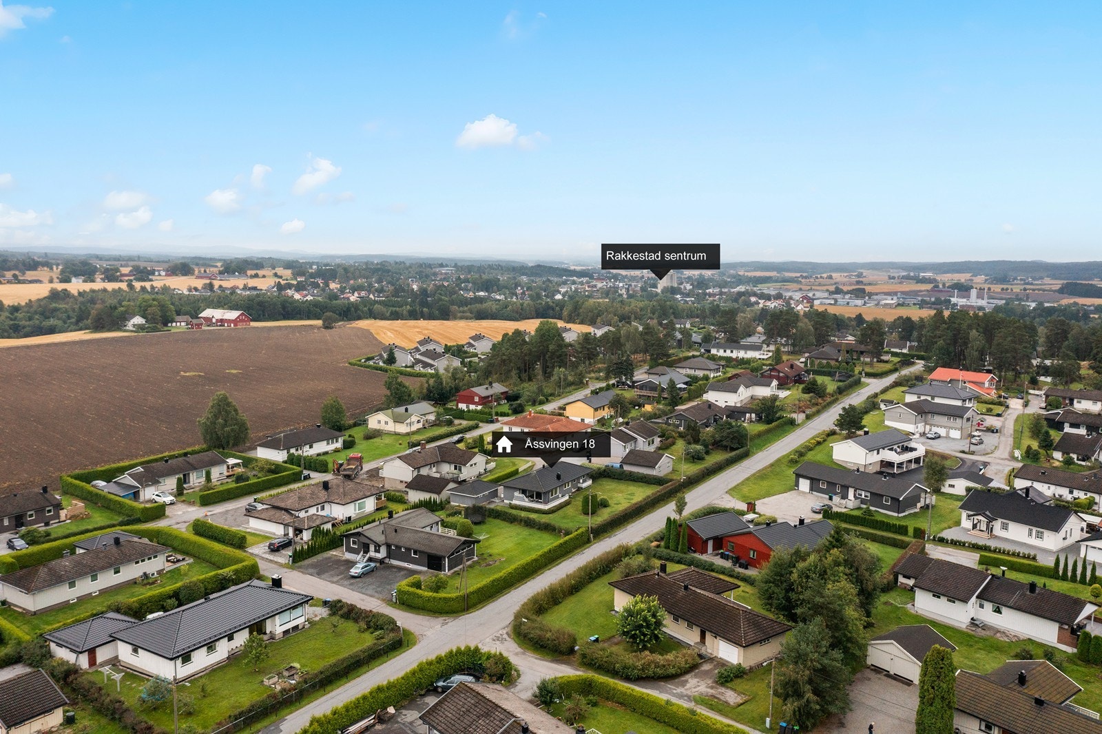 Oversiktsbilde av boligområde. Galleribilde