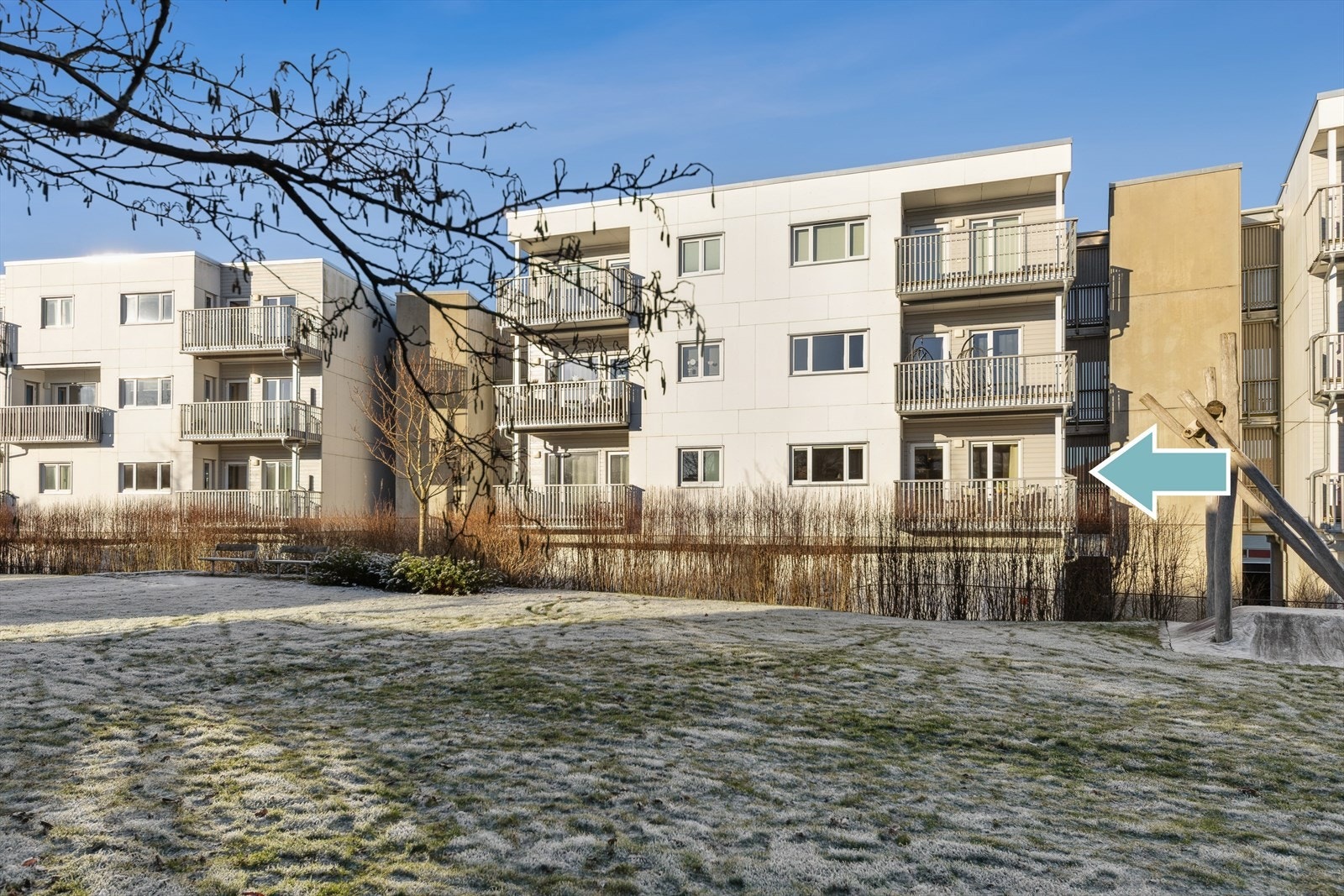 Leiligheten ligger fint til i bygget. Galleribilde