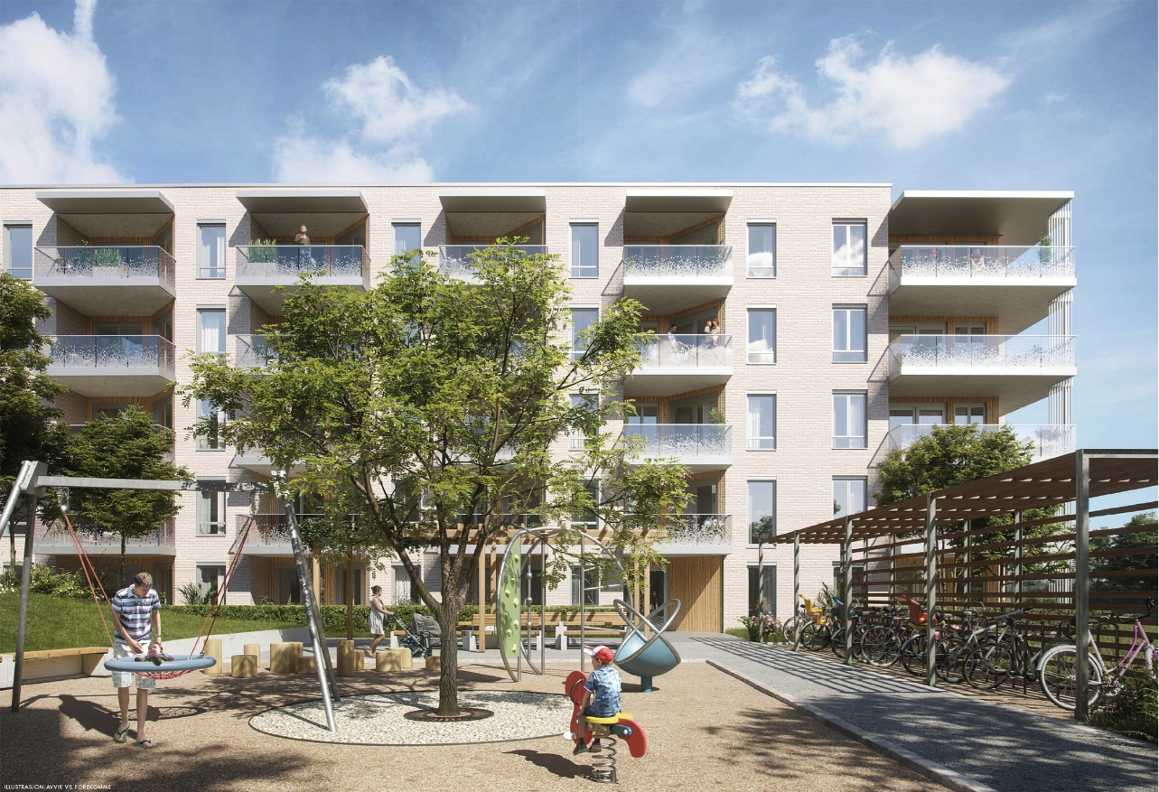 Bygg forside ved inngang. Galleribilde