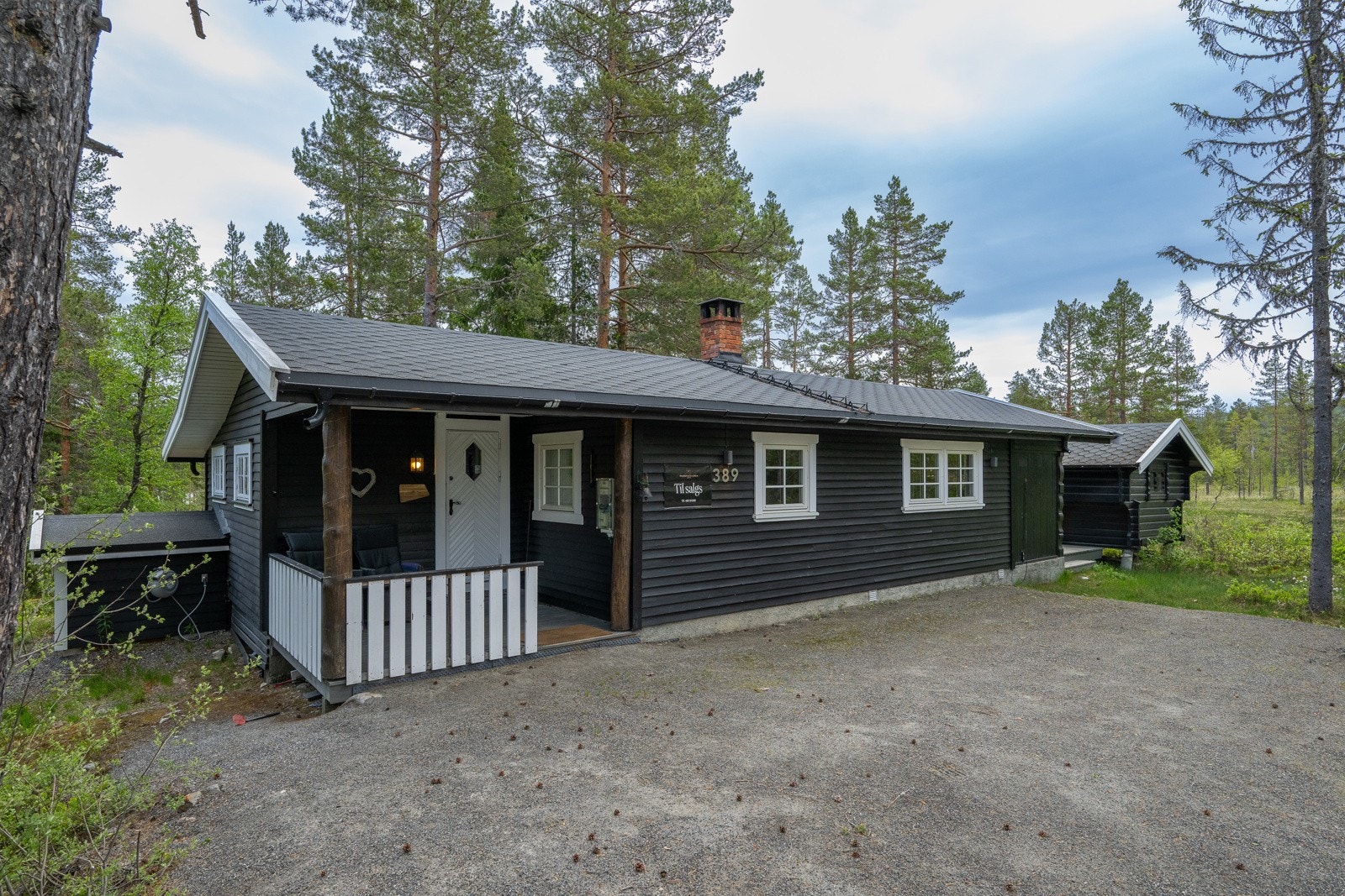 Godt med parkeringsplasser foran hytta Galleribilde