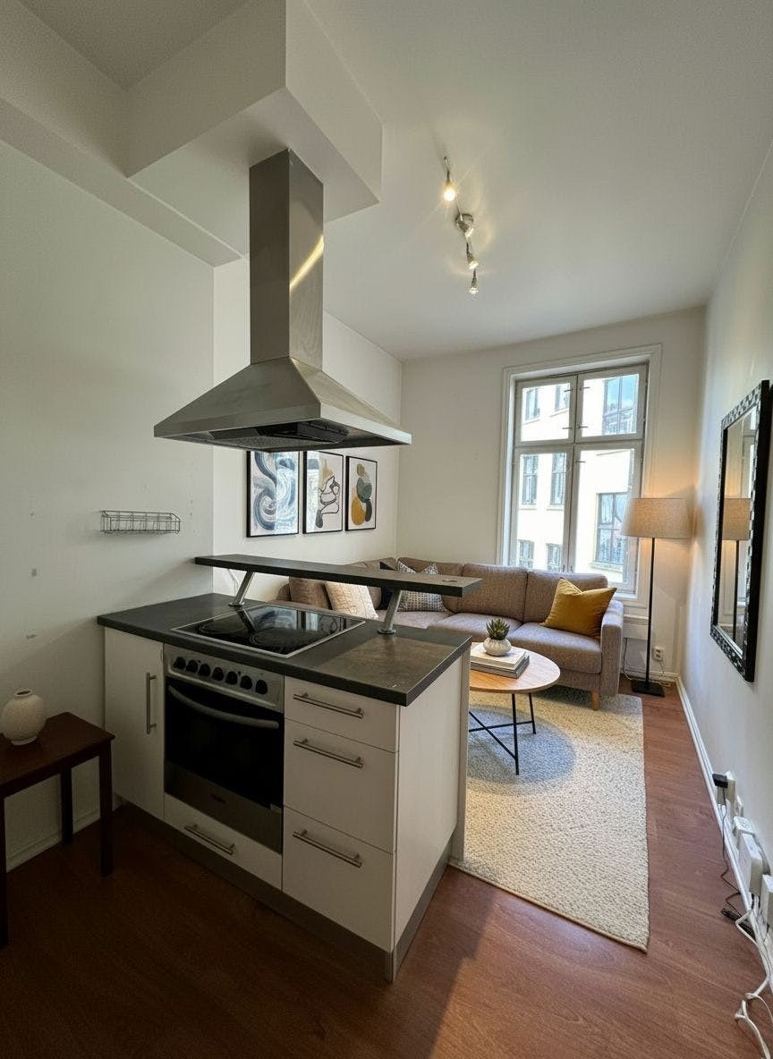 3D redigert bilde av stue Galleribilde