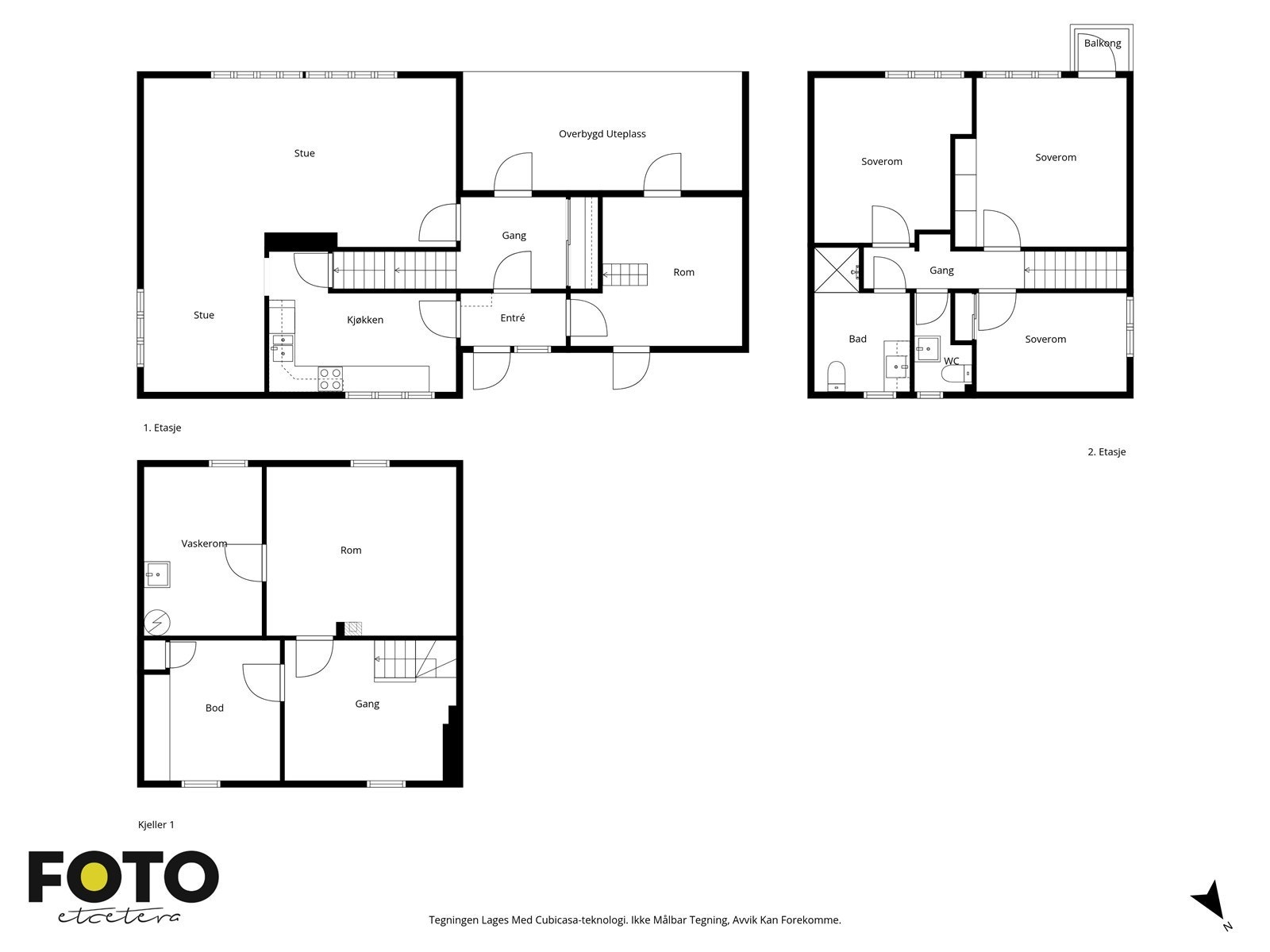 Plantegning alle etasjer. Galleribilde